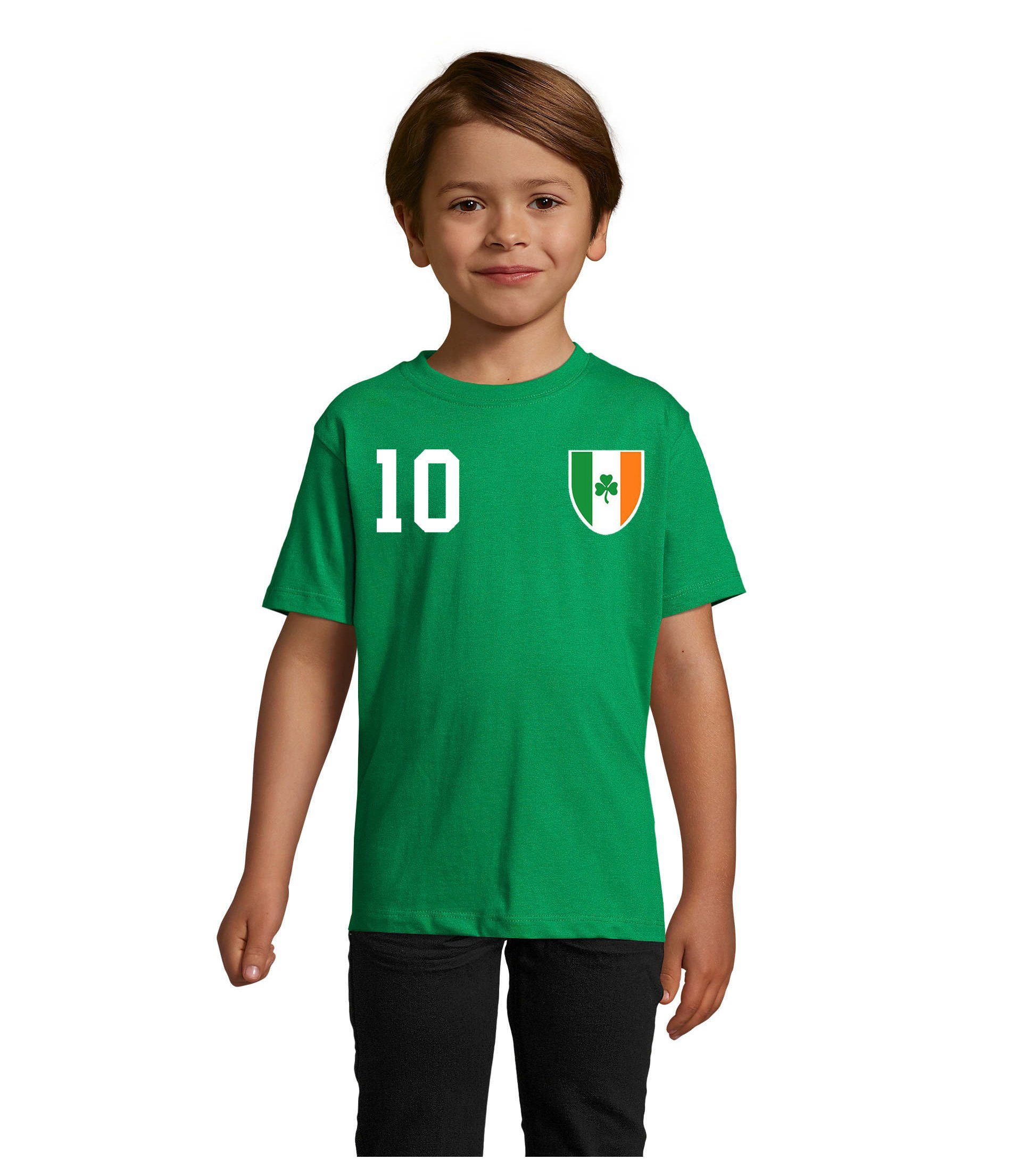 & Brownie Blondie Sport Trikot Kinder Weltmeister EM Irland Weiss/Grün Fußball Handball WM T-Shirt