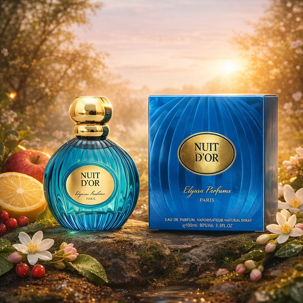 Elysees Fashion Paris Eau de Parfum Nuit D’Or Damenduft, Fruchtig, Blumig, Holzig, aus Paris 100 ml, Hergestellt in Paris, Langanhaltend, Süß, Weich, Verführerisch