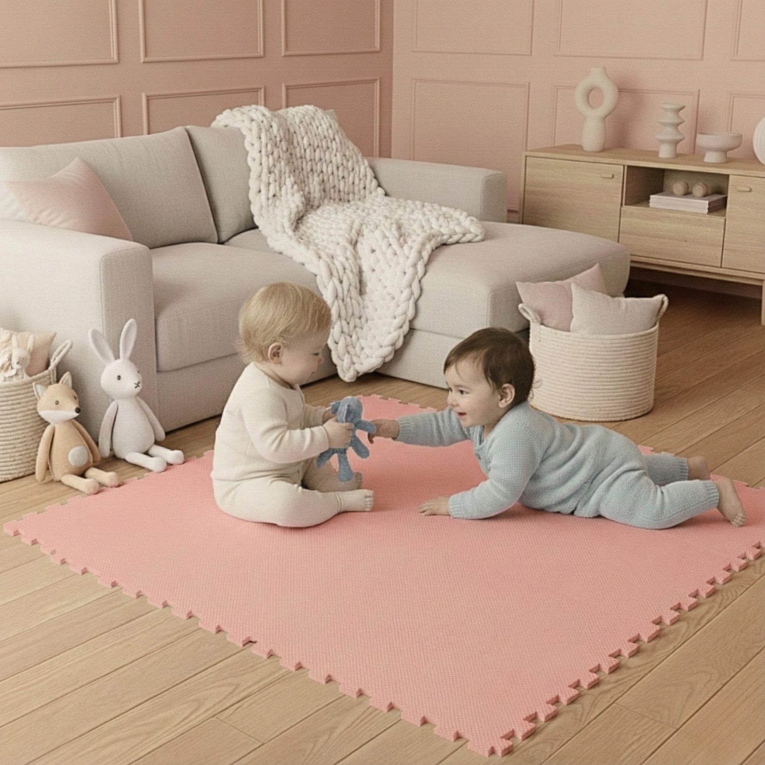 LittleTom Puzzlematte ab dem 1. Tag - 9 Teile Baby Spielmatte - 30 x 30 Kinder Krabbelmatte, (9-tlg), Spielunterlage für Babys und Kleinkinder - Kinderzimmer Puzzleteppich