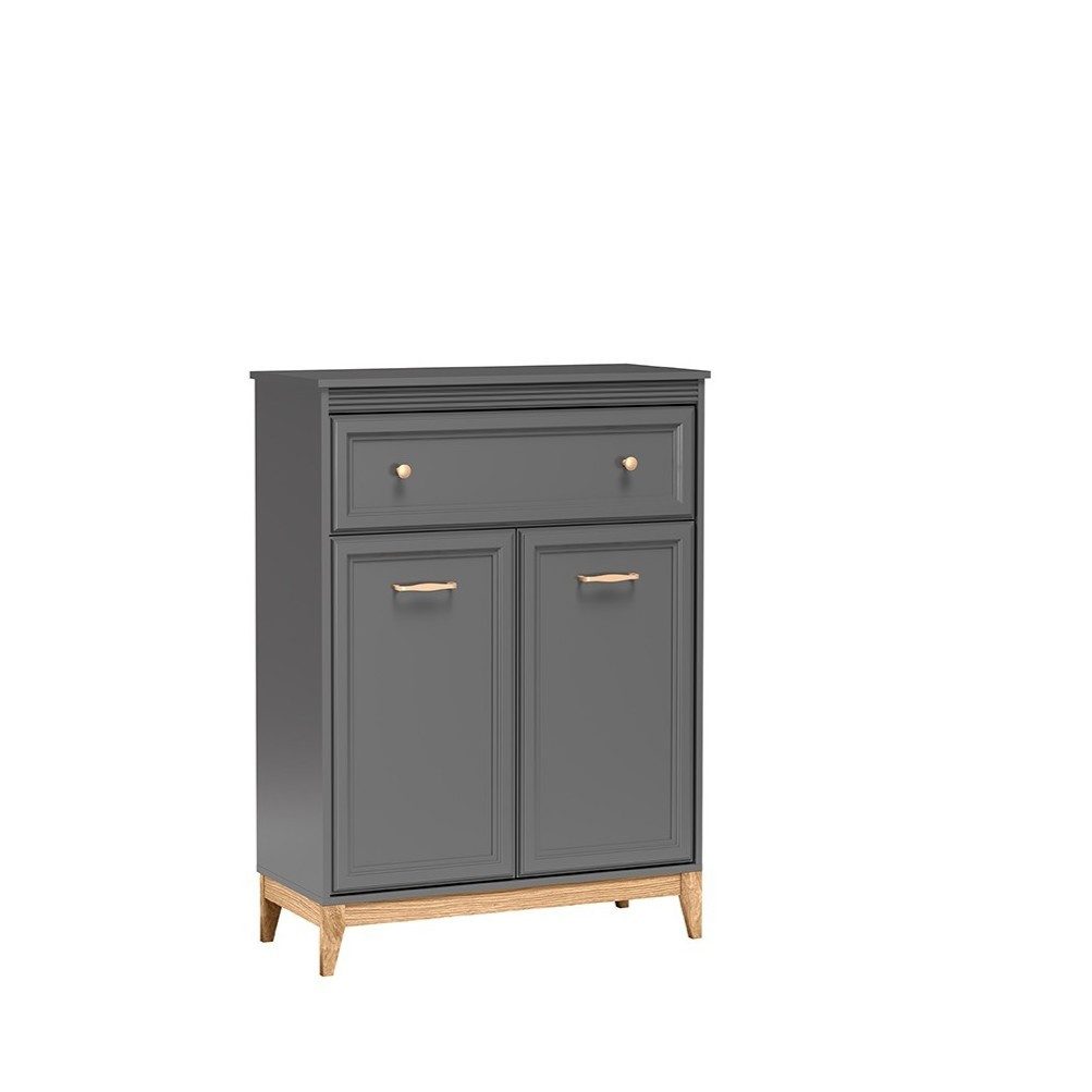 Masseno Kommode SUOLO 92 cm Sideboard mit 1 Schubladen und 2 Türen Grau