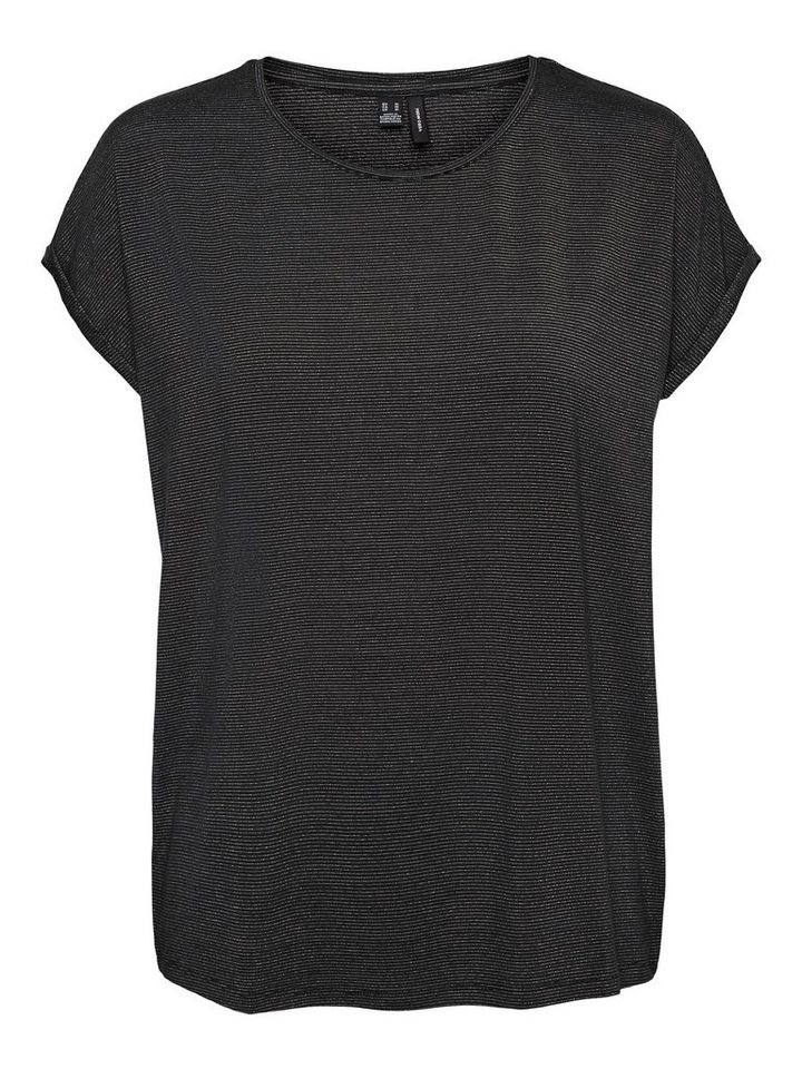 Vero Moda T-Shirt VMLAVA PLAIN SS TOP LUREX STRIP GA