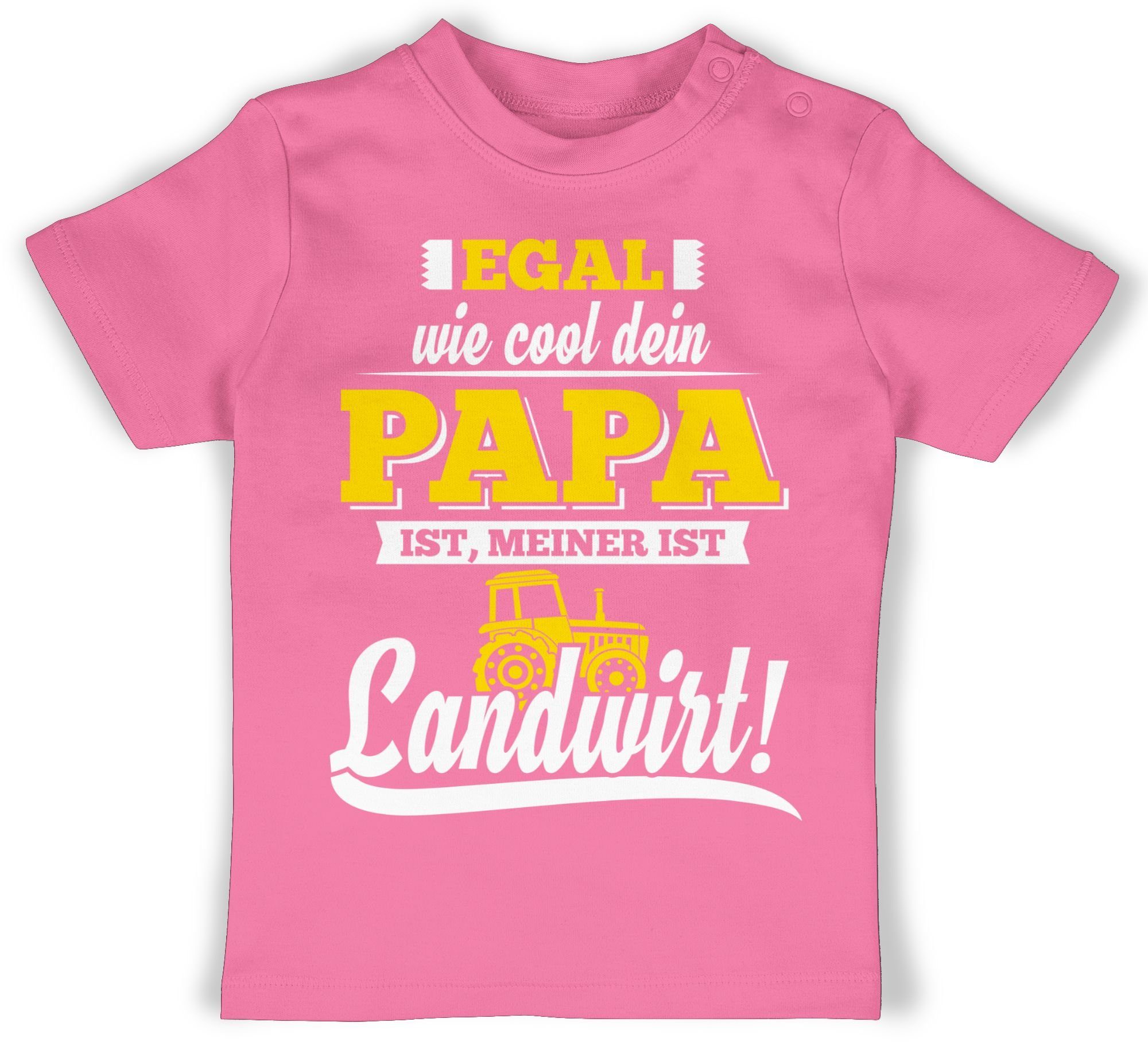 ist Baby Papa Egal Pink Shirtracer Cool dein wie Sprüche T-Shirt meiner 2 Landwirt
