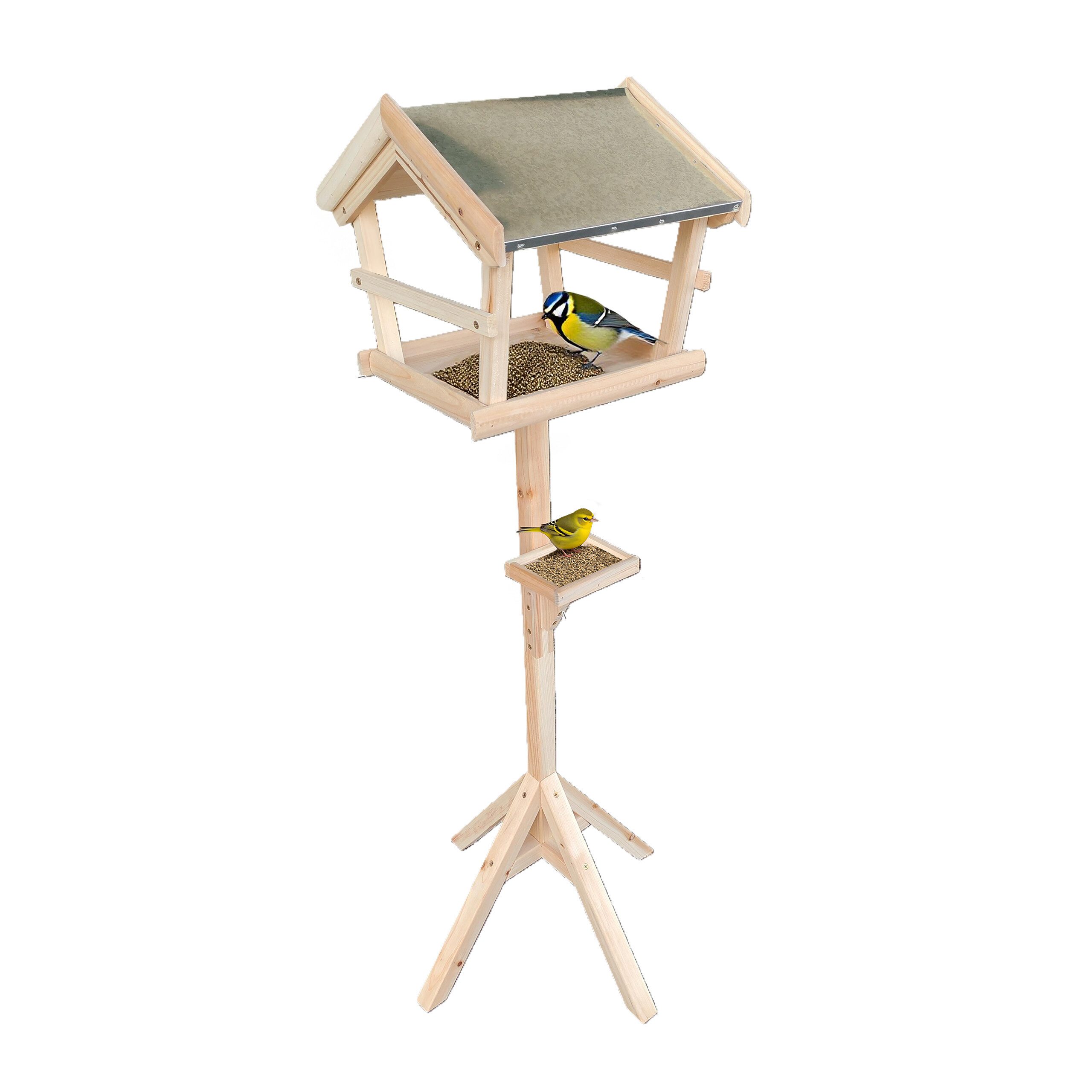 relaxdays Vogelhaus Vogelfutterhaus aus Tannenholz, natur günstig online kaufen