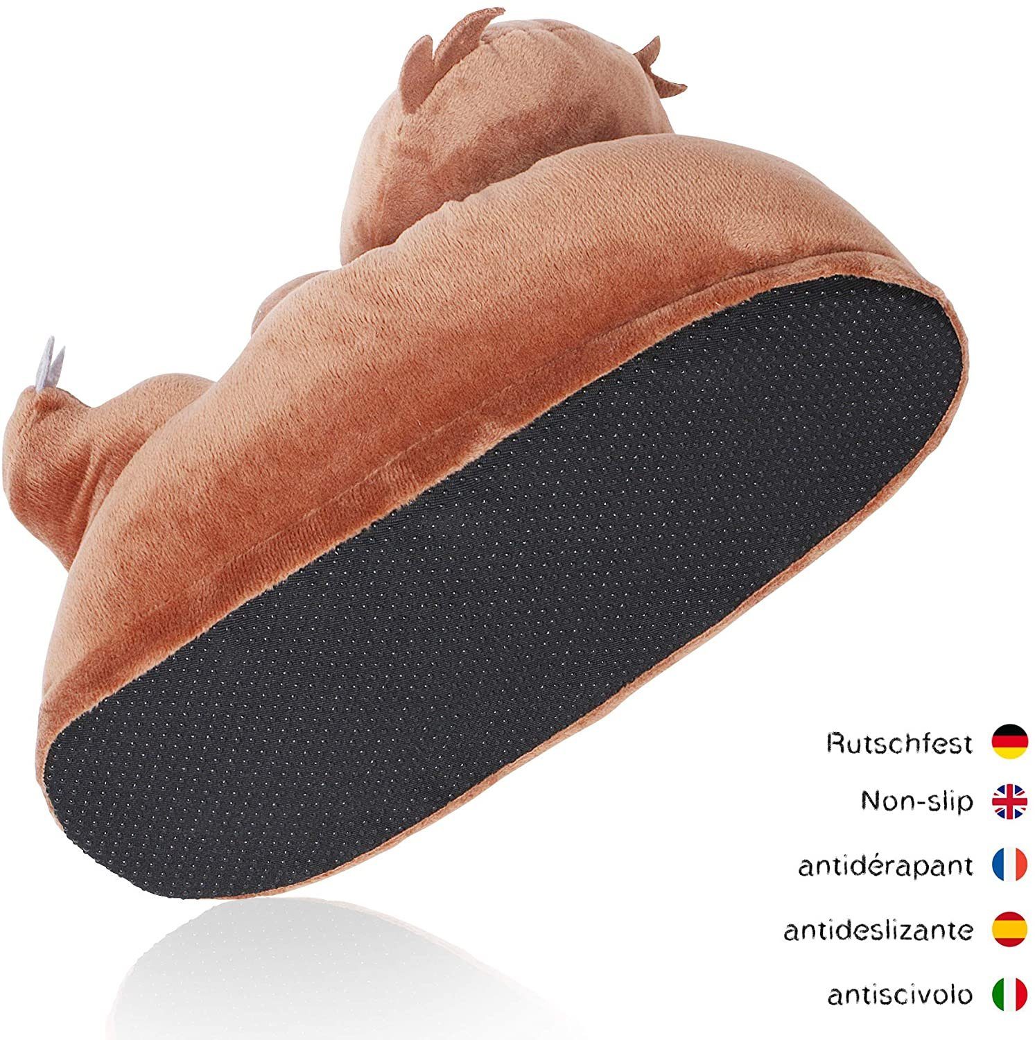 Corimori Einheitsgröße 44-48 XL Tier Pantoffeln Erwachsene Plüsch Hausschuhe – Bild 4 von 5