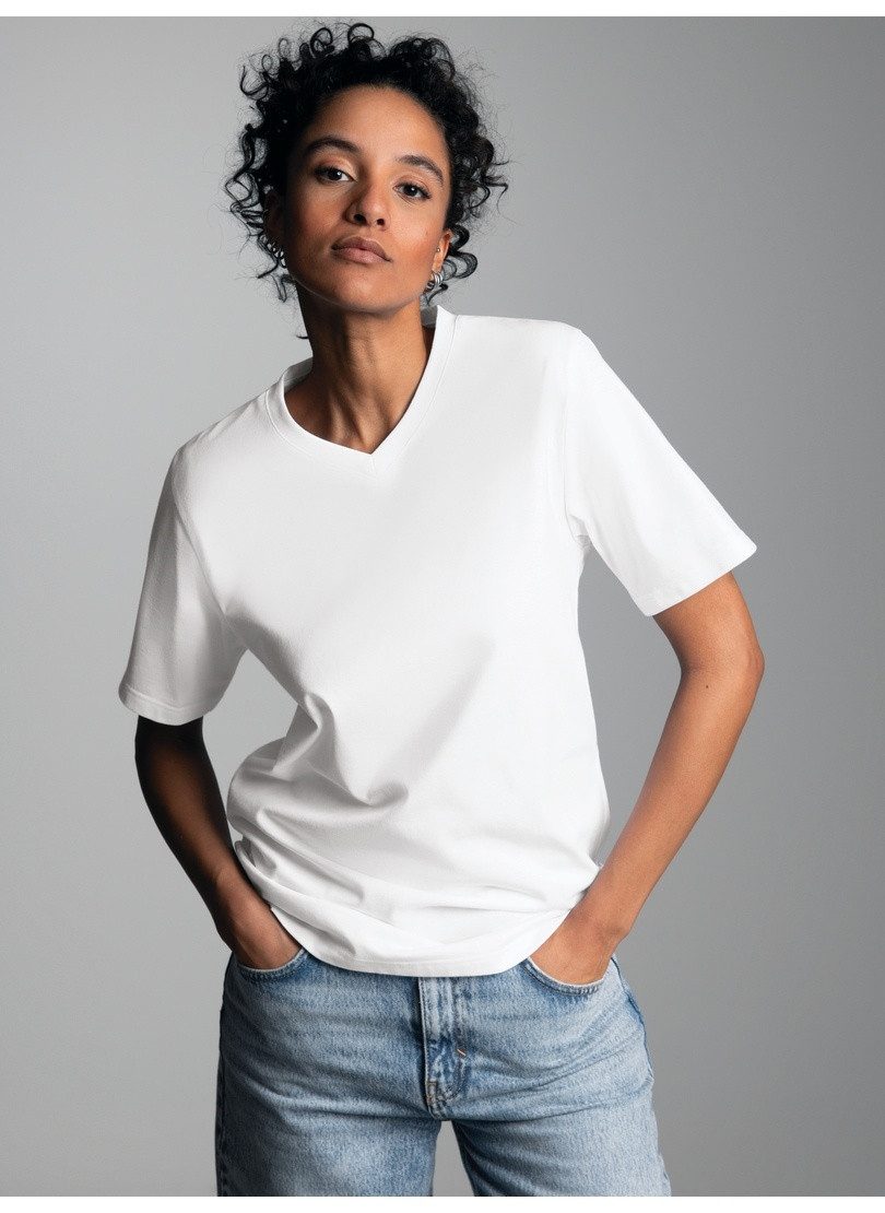 Trigema T-Shirt TRIGEMA V-Shirt DELUXE Baumwolle (1-tlg)