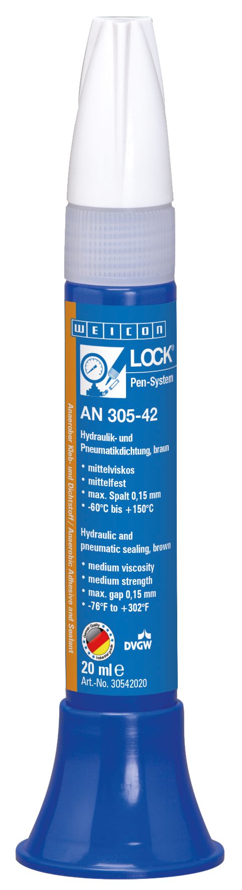 WEICON Schraubensicherung WEICONLOCK® AN 305-42 Hydraulik- und Pneumatikdichtung, mittelfest, (Pen), DVGW-Zulassung