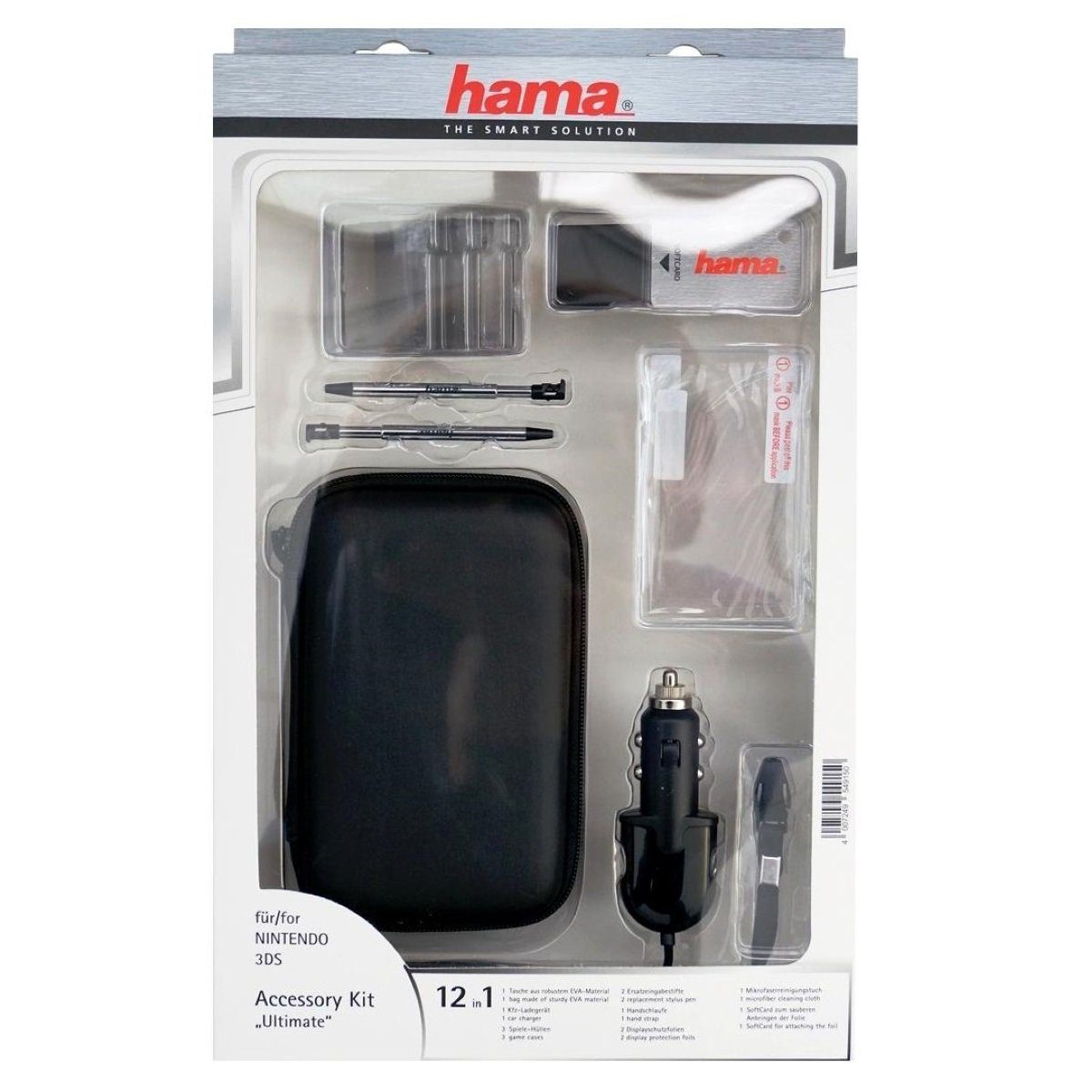 Hama 12in1 Set Tasche Spielehüllen Hard-Case Gaming-Controller (Hardcase, Stift, Schutzfolie etc. für Nintendo New 3DS 3DS DSi Konsole)