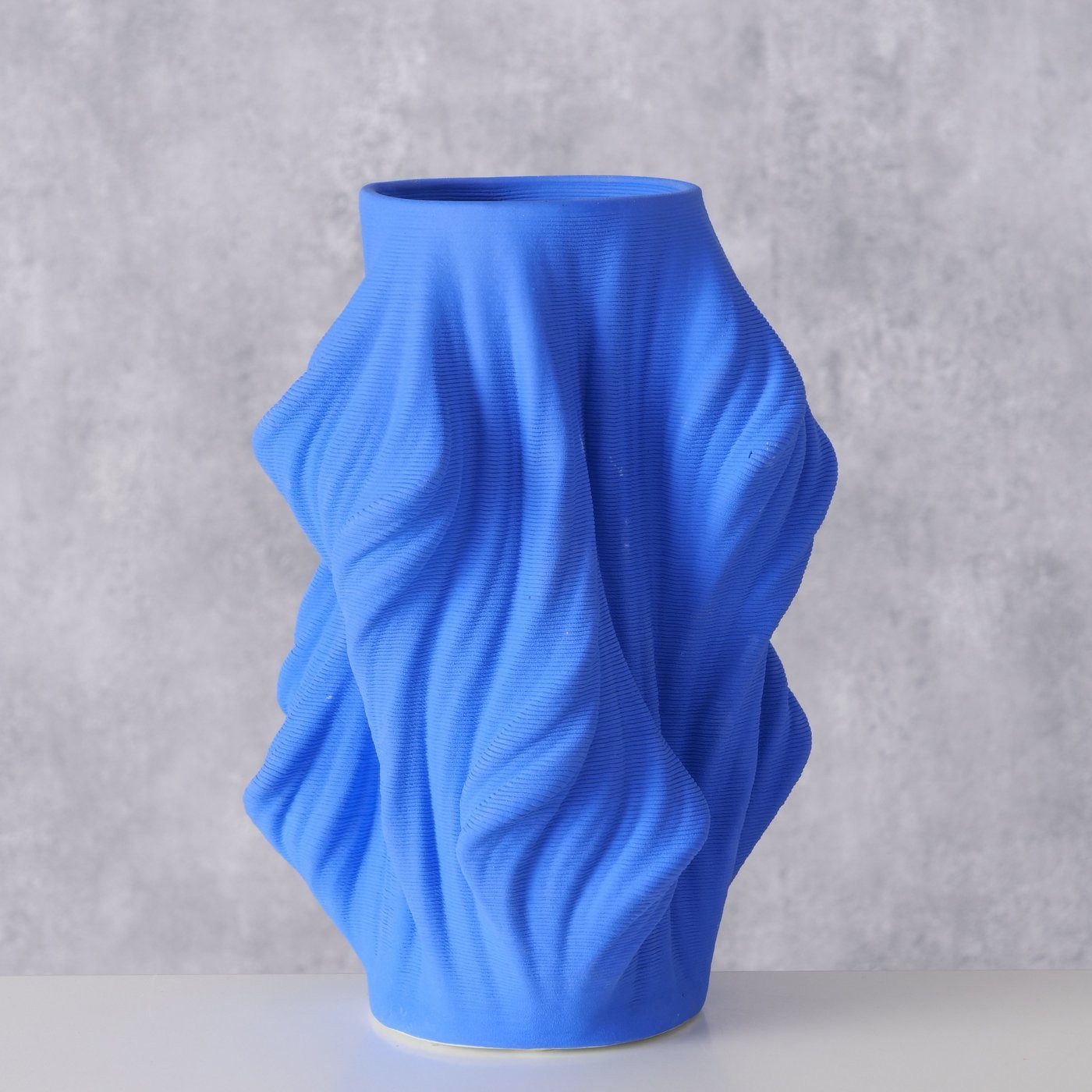 BOLTZE Dekovase Azul 3D-Relief Vase Azur-blau, färbt leicht ab