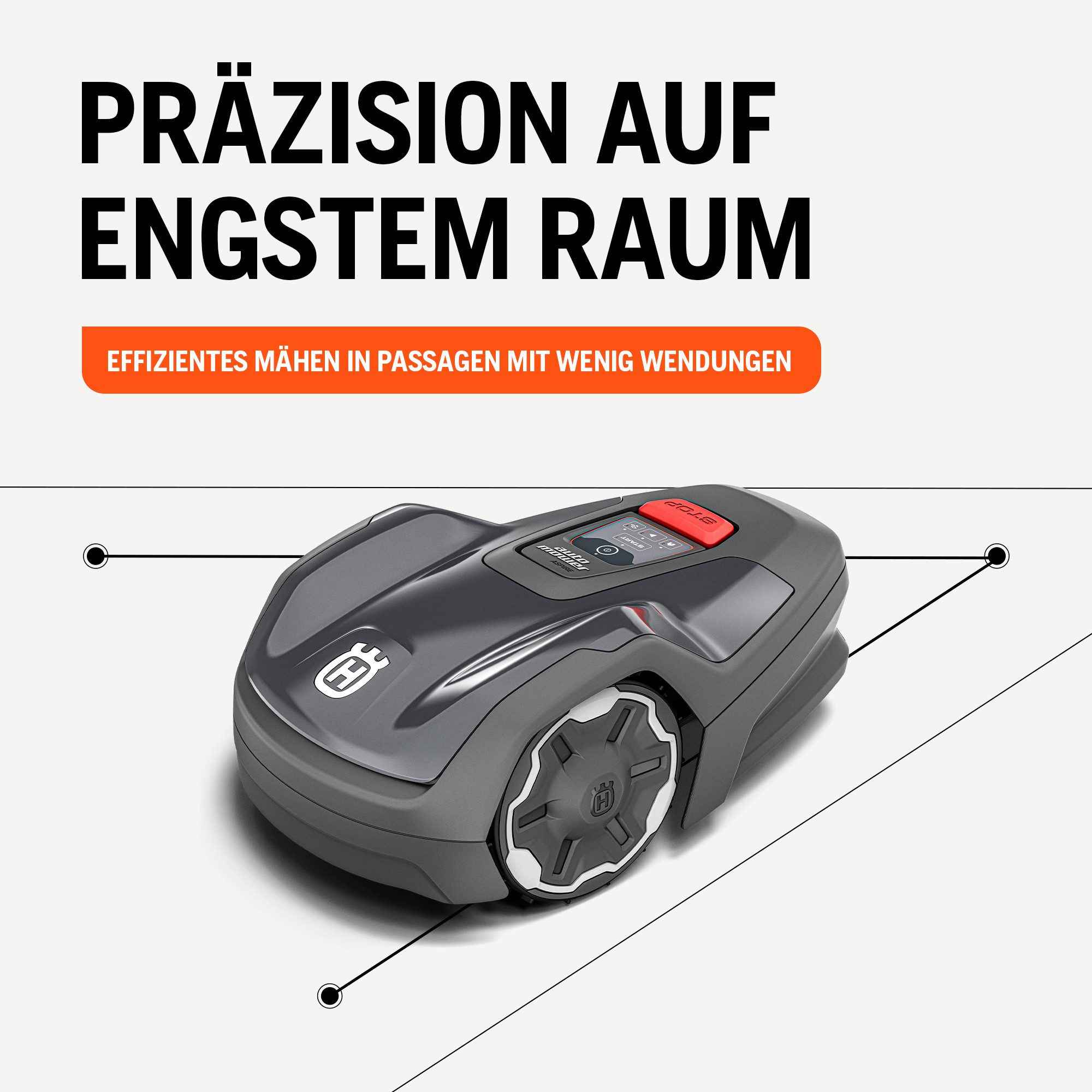 Husqvarna Rasenmähroboter Aspire R4, für 400 m² Fläche, Akku Rasenmäher Roboter, Steuerung per App