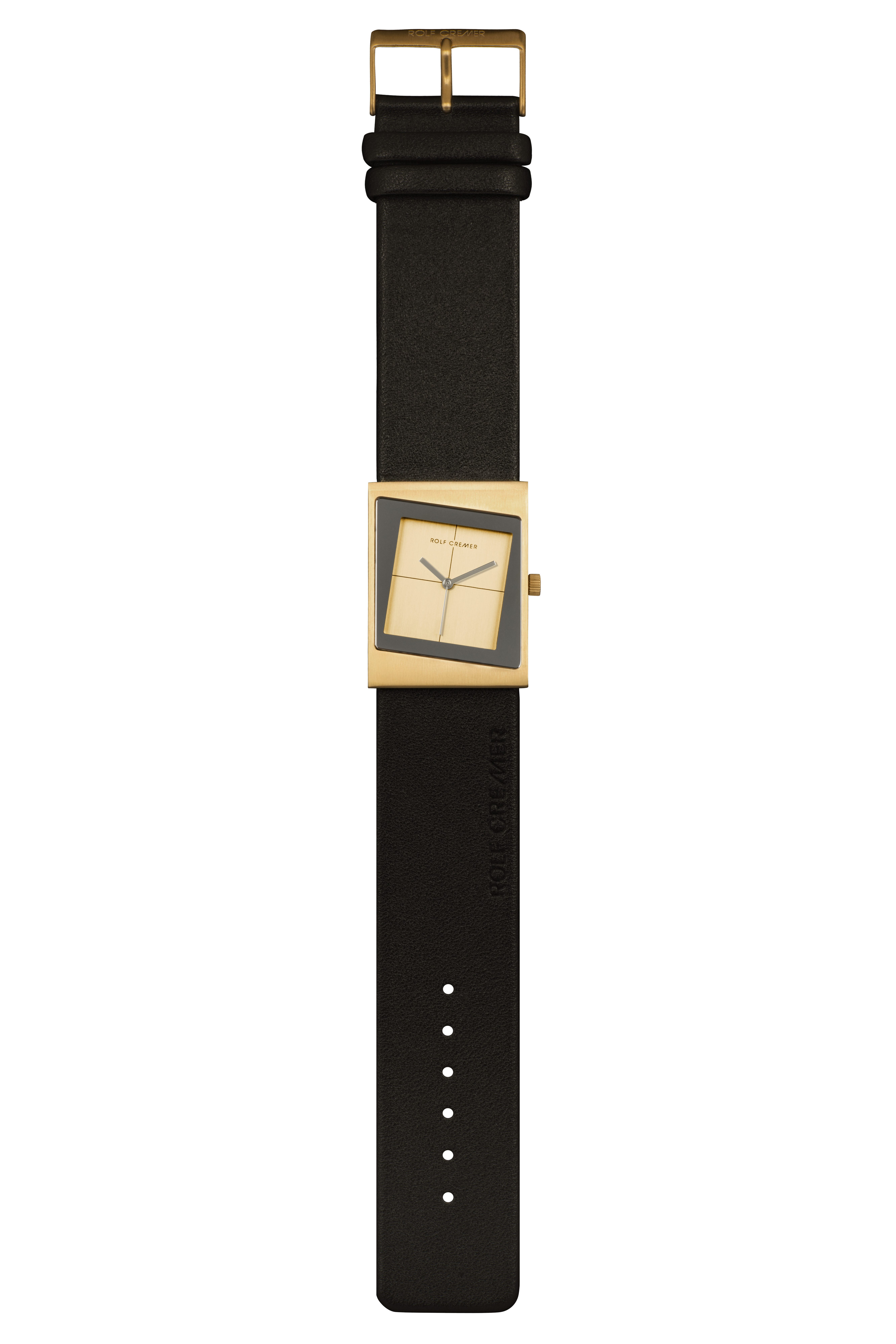 Quarzuhr Rolf Cremer Unisexuhr Style 2 Edelstahl vergoldet 500055 mit Lederband
