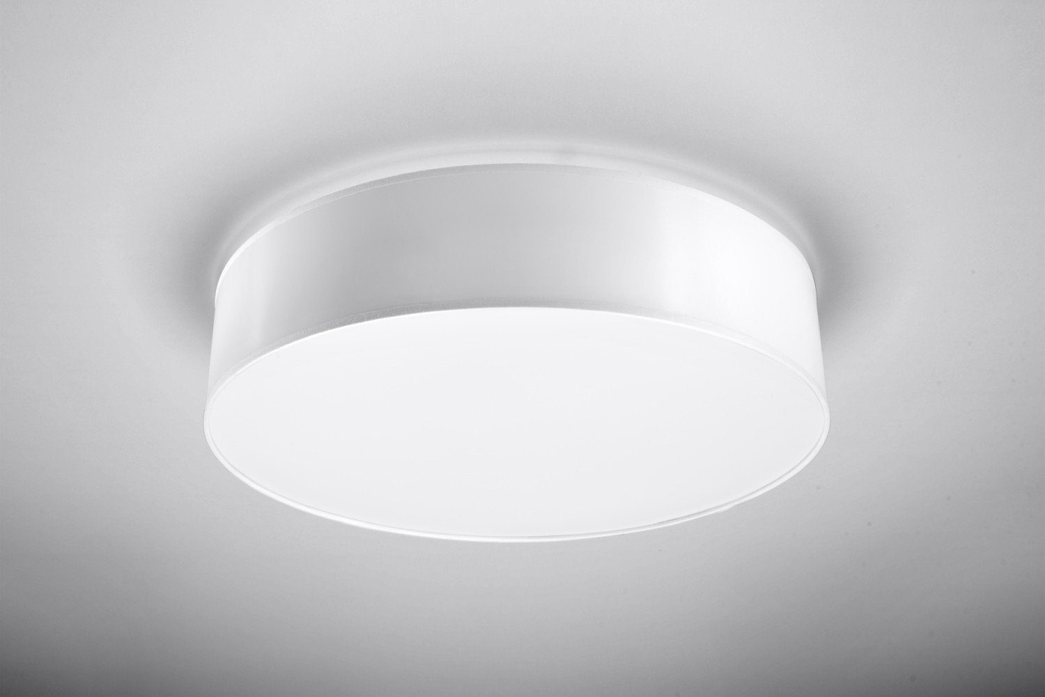Licht-Erlebnisse Deckenleuchte ATISS, ohne Leuchtmittel, Schirmleuchte Weiß Ø45cm 3-flmg Zylinderschirm Küche Flur Esstisch