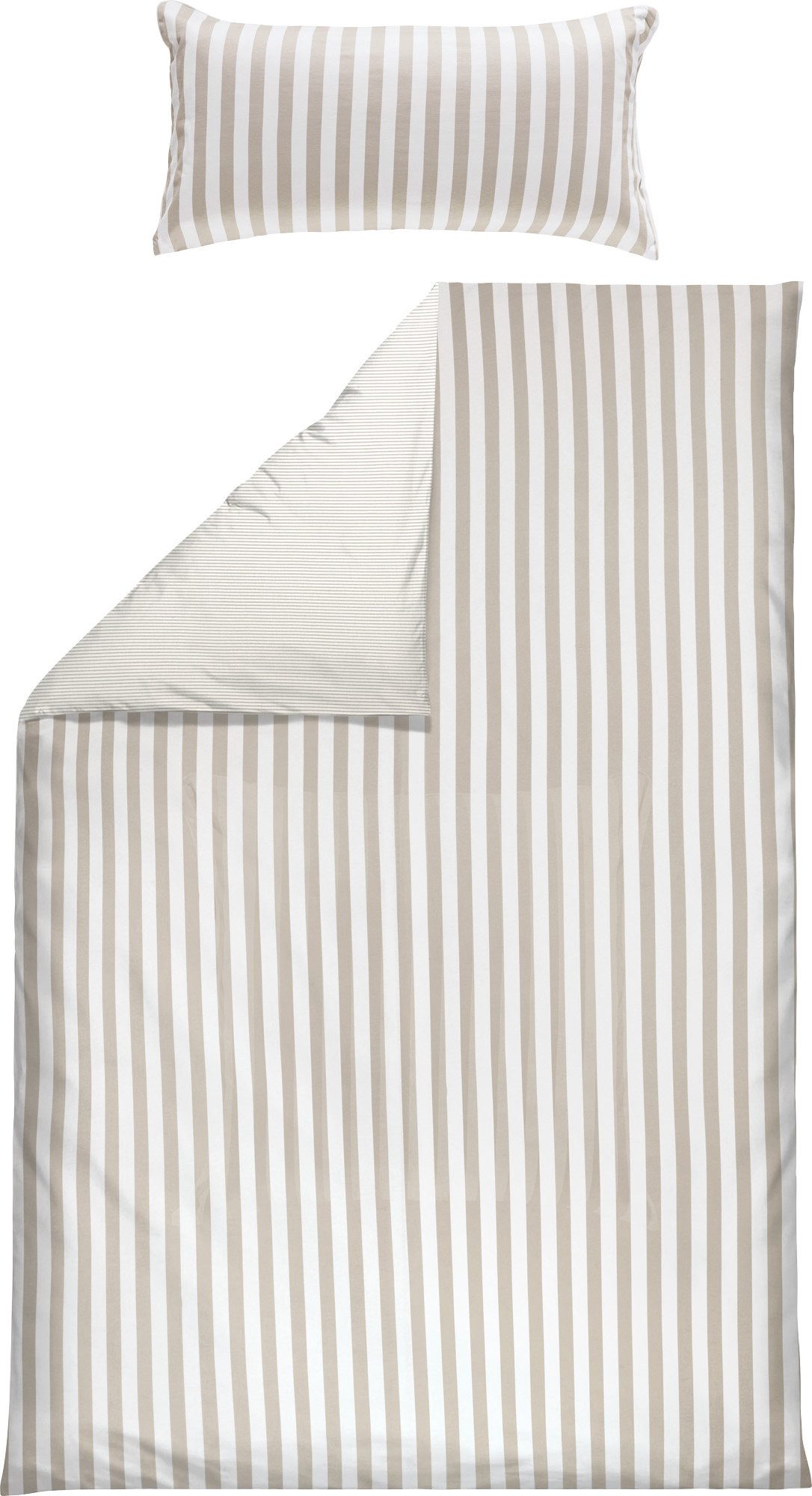 Erwin Müller Bettwäsche Wendebettwäsche, Mako-Satin, Streifen