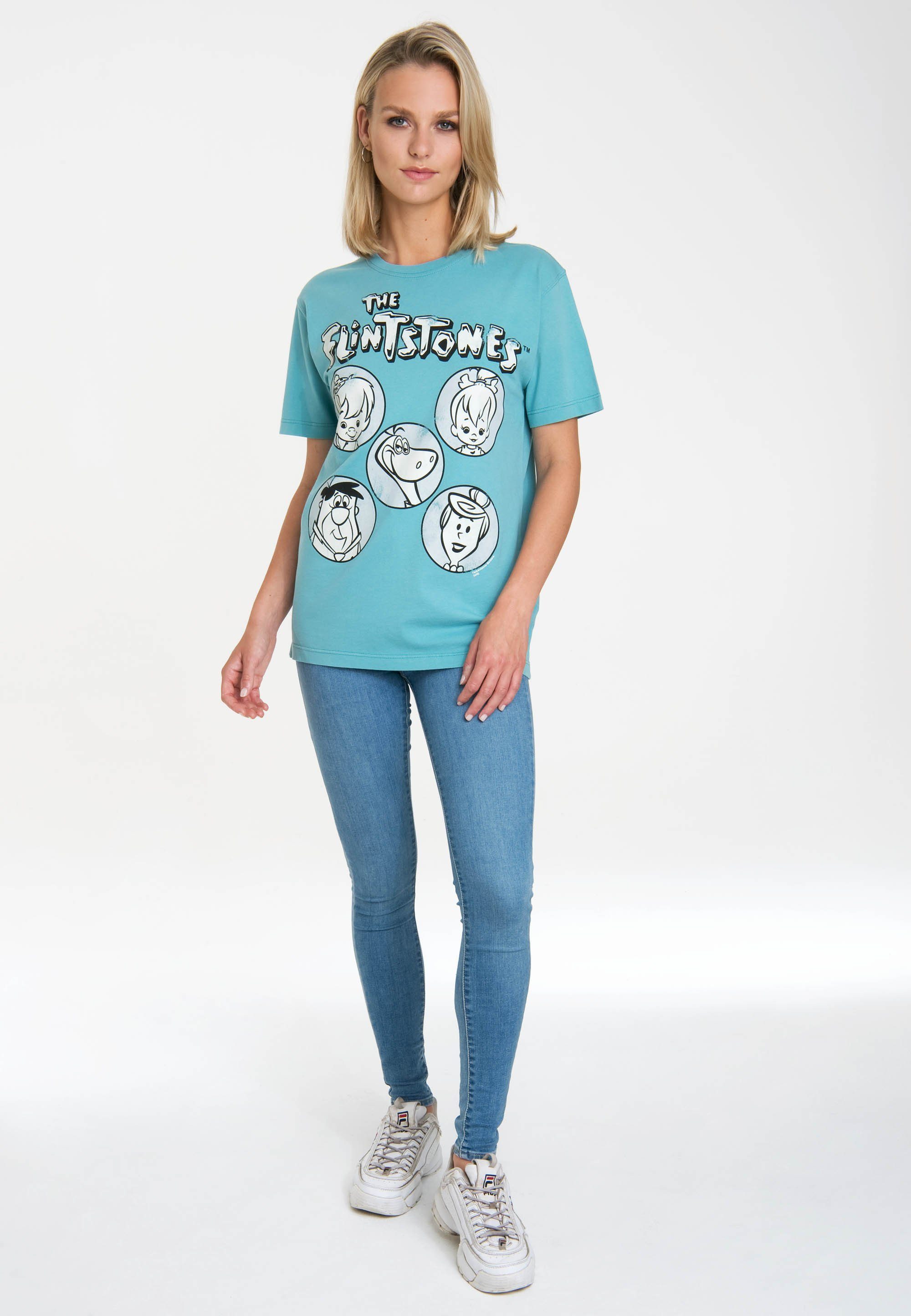 lizenziertem mit LOGOSHIRT The T-Shirt Flintstones Originaldesign