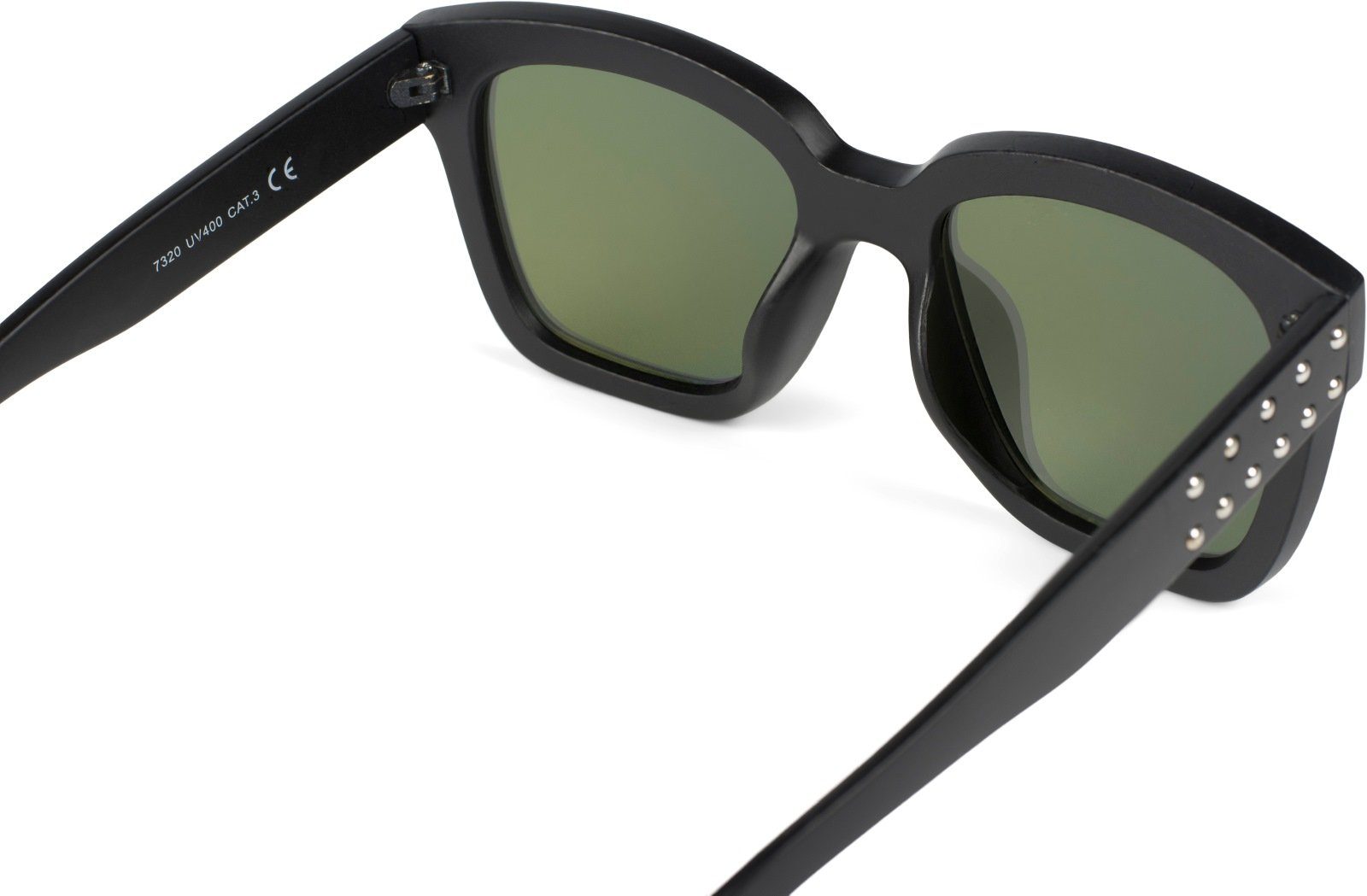 styleBREAKER Sonnenbrille (1-St) Verspiegelt / Schwarz verspiegelt Glas Rosa Gestell