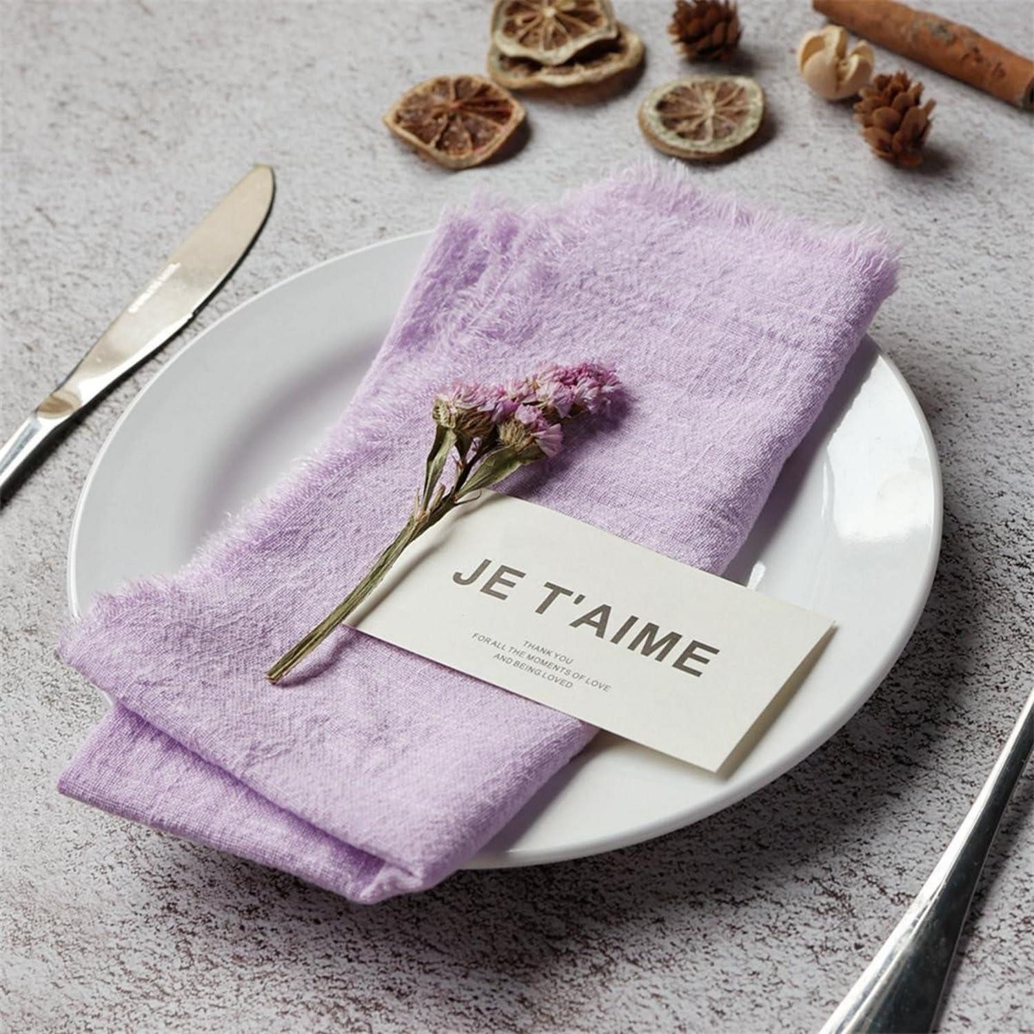 LuxusKollektion Stoffserviette Stoffservietten 24er Set Rust Hellviolett, (24 St)