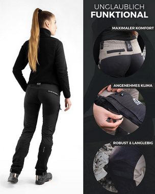 MNT10 Outdoorhose MNT10 Wanderhose für Damen – Slim-Fit Outdoor Hose, Atmungsaktiv Leicht, Wasserabweisend I Praktische Taschen & Robuste Nähte