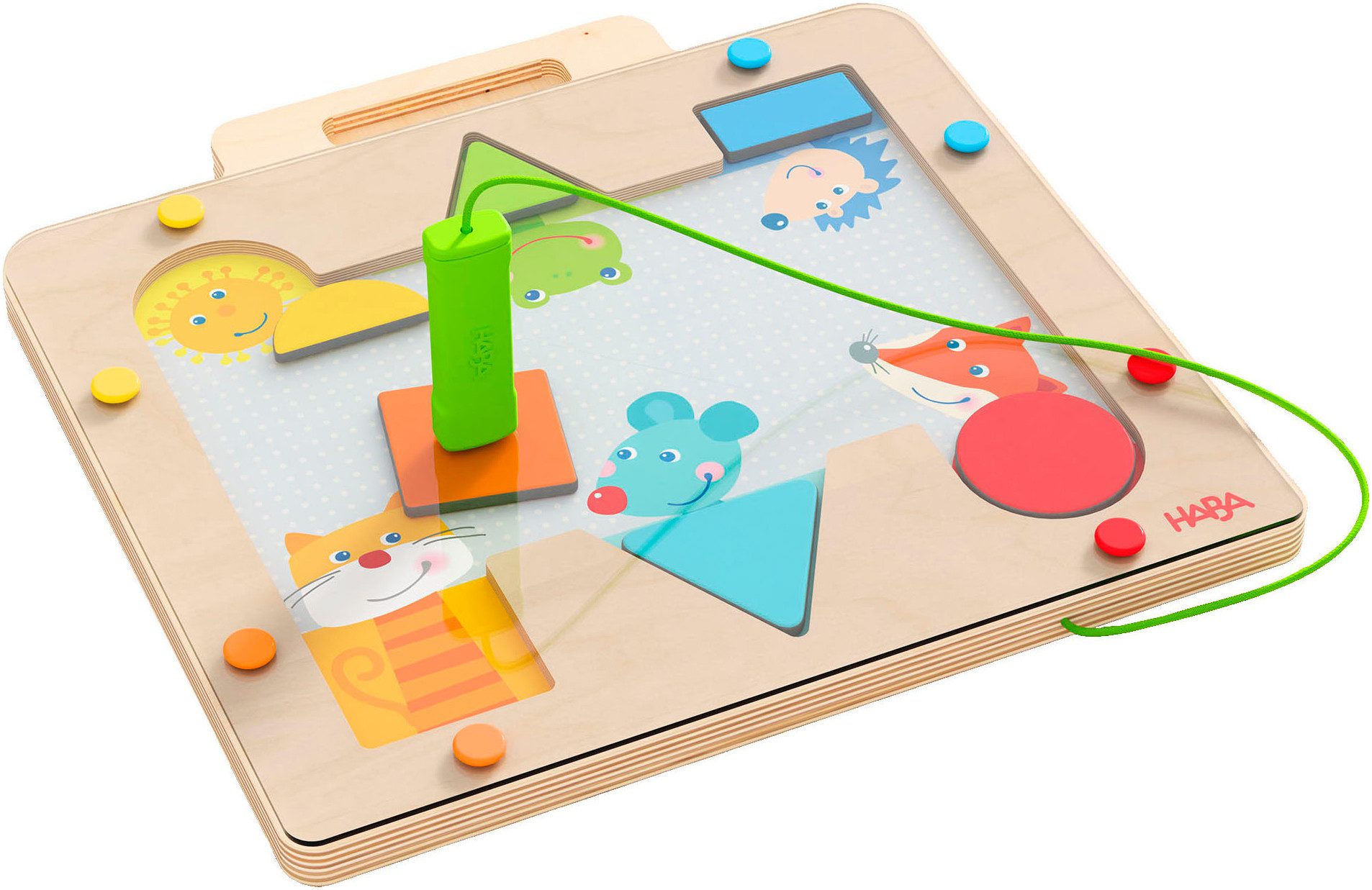 Haba Spiel Vario Formen mit geometrischen Motivplättchen, Magnetspiel