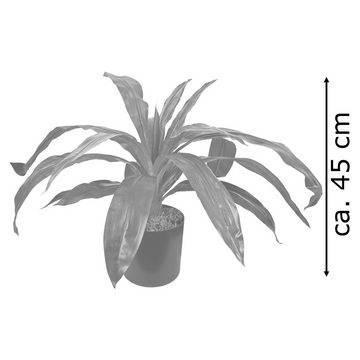 Künstliche Zimmerpflanze Drachenbaum Kunstpflanze Künstliche Pflanze mit Topf 45cm Dekoration, Decovego