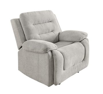 luma-home Relaxsessel 15501 (TV-Sessel mit halbautomatischer Relaxfunktion 101 cm breit), Federkern, Wellenunterfederung, Bezug Chenille, Grau