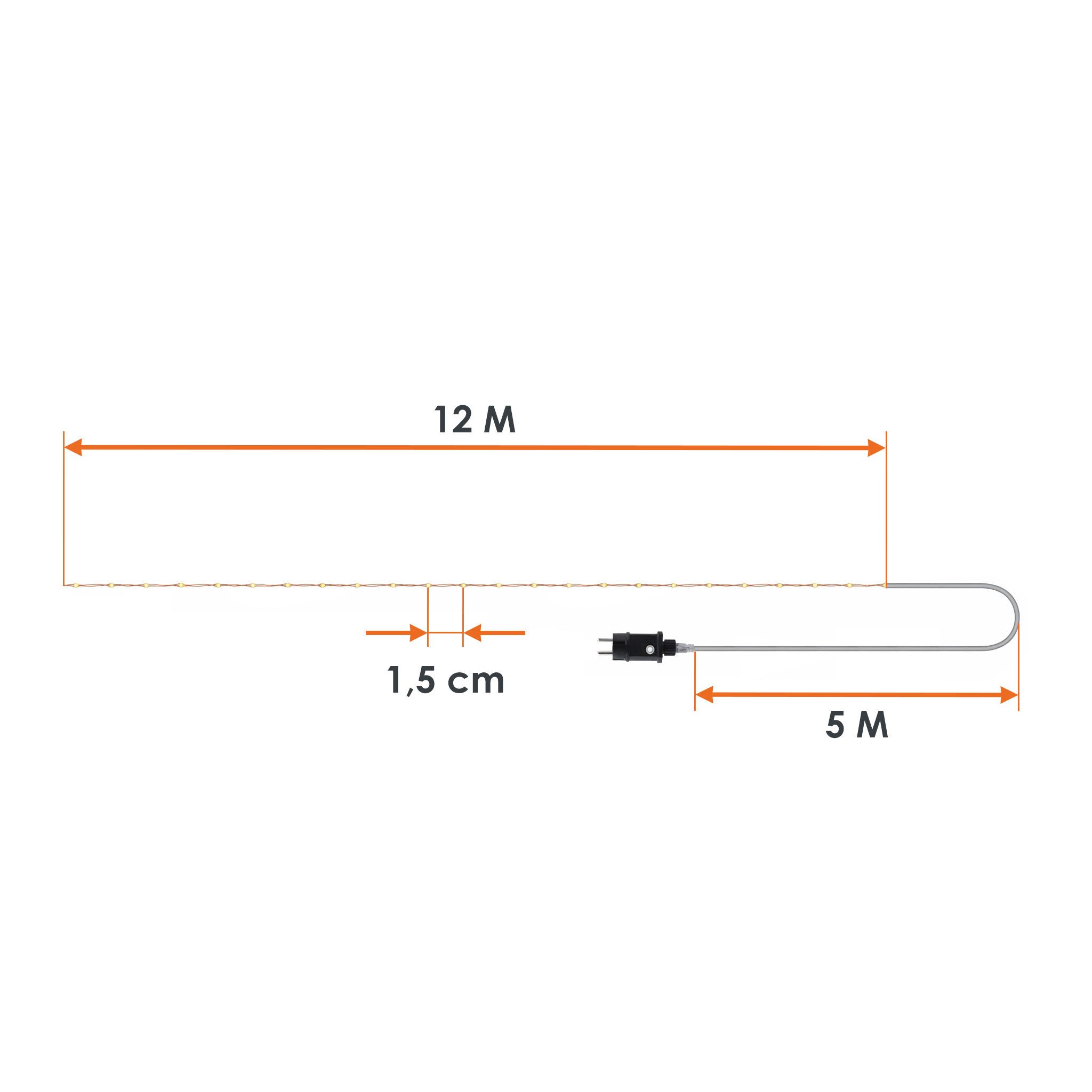 Spetebo LED-Lichterkette Draht Lichterkette warm weiß extra dicht, 756-flammig, mit Timer und Funktionen – Bild 4 von 5