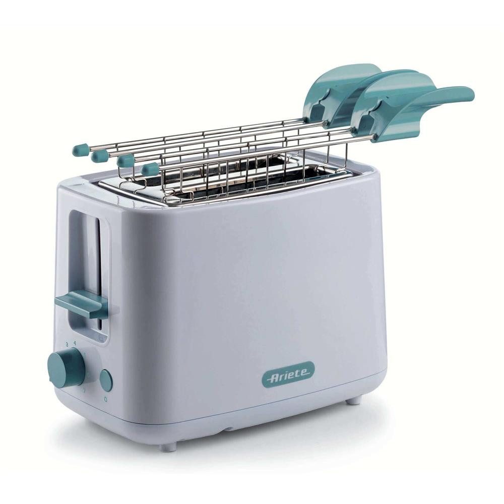 Ariete Toaster Breakfast Brot-Röster mit Sandwichzangen, 760 W, 7 Bräunungsstufen, Sandwichzangen, Kaltwand, Stoppfunktion