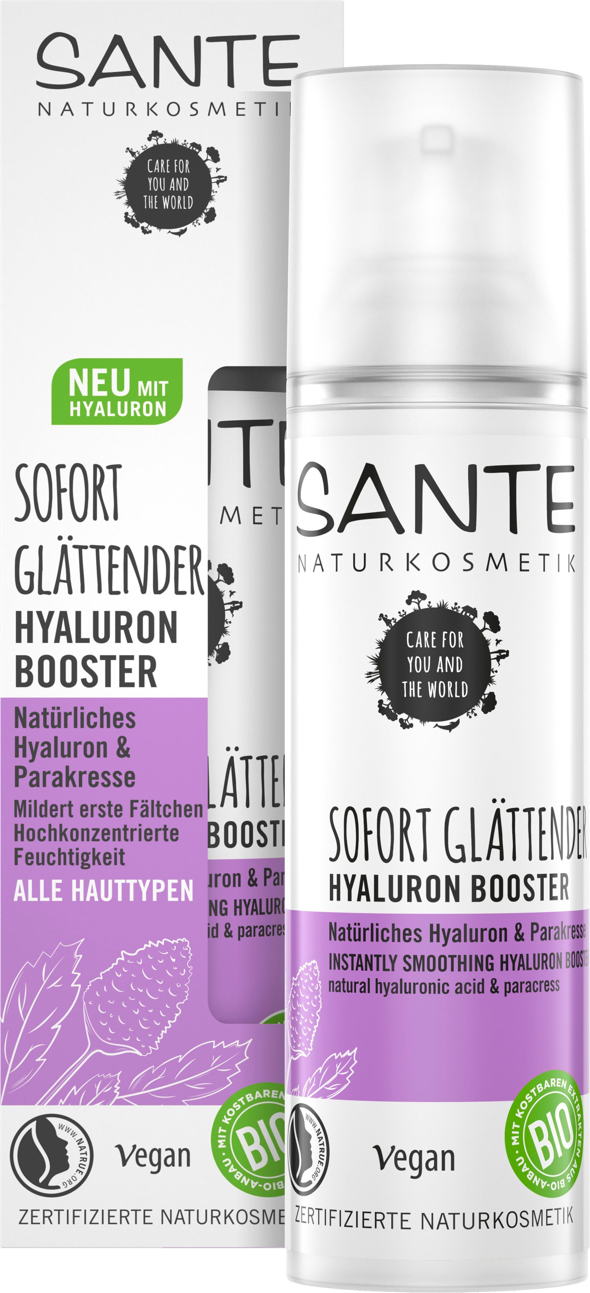 Glättender Hyaluron SANTE Gesichtsserum Sofort Booster