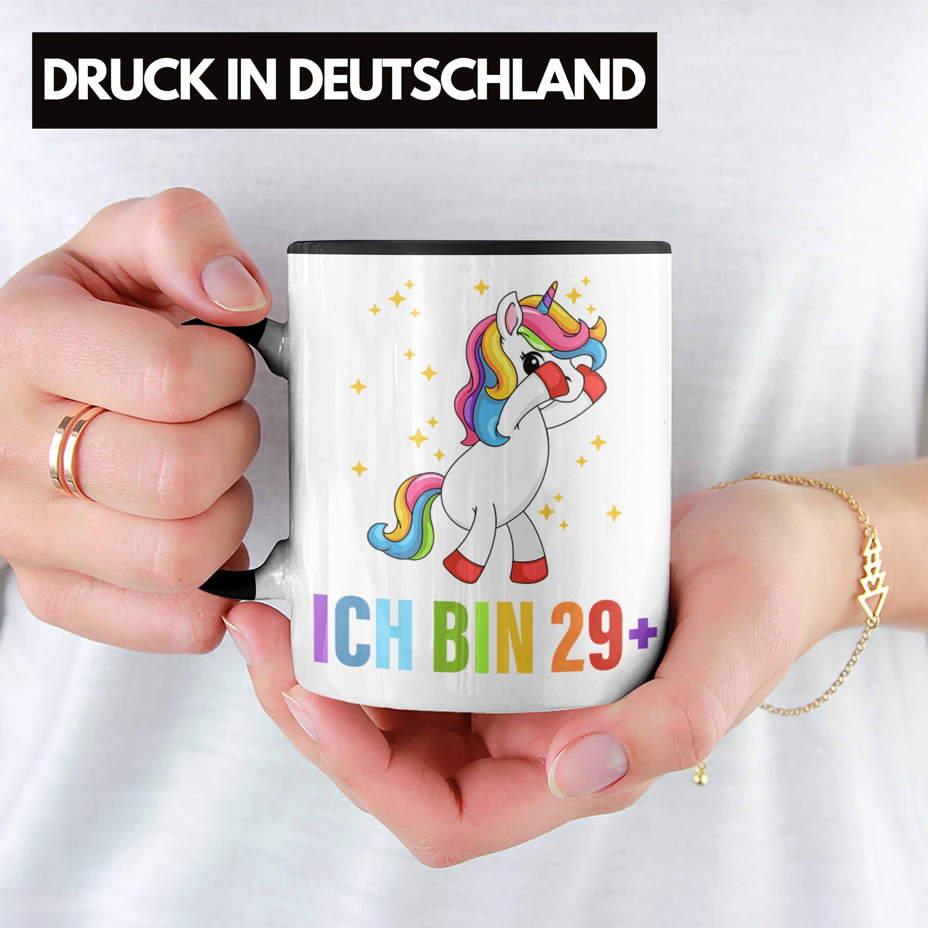 30. Bin TRENDATION Geburtstag Einhorn Schwarz Männer Trendation Geschenkidee 29+ Tasse Ich Frauen Tasse Becher Sprüche