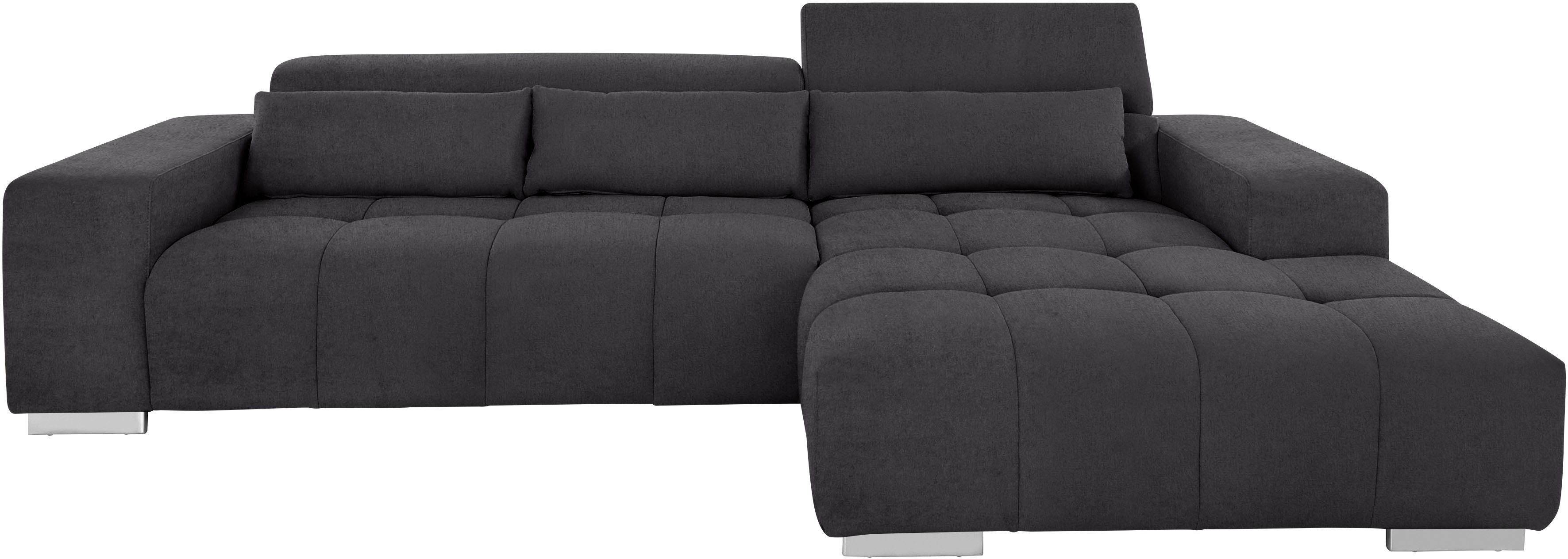 COTTA Ecksofa Orion L-Form, mit 2x Kopfteilverstellung & 3 Nierenkissen