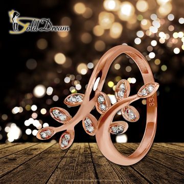 GoldDream Goldring GoldDream Gold Ring Gr.54 Ranke (Fingerring), Damen Ring Ranke aus 333 Rosegold - 8 Karat, Farbe: rose, weiß