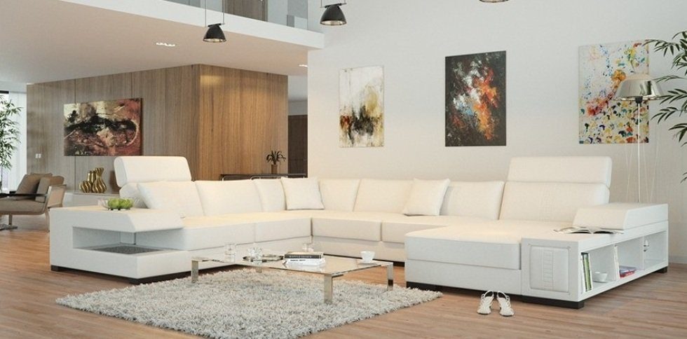 JVmoebel Ecksofa, Ecksofa U Form Couch Polster Wohnlandschaft Sofa Ecksofa Ledersofa