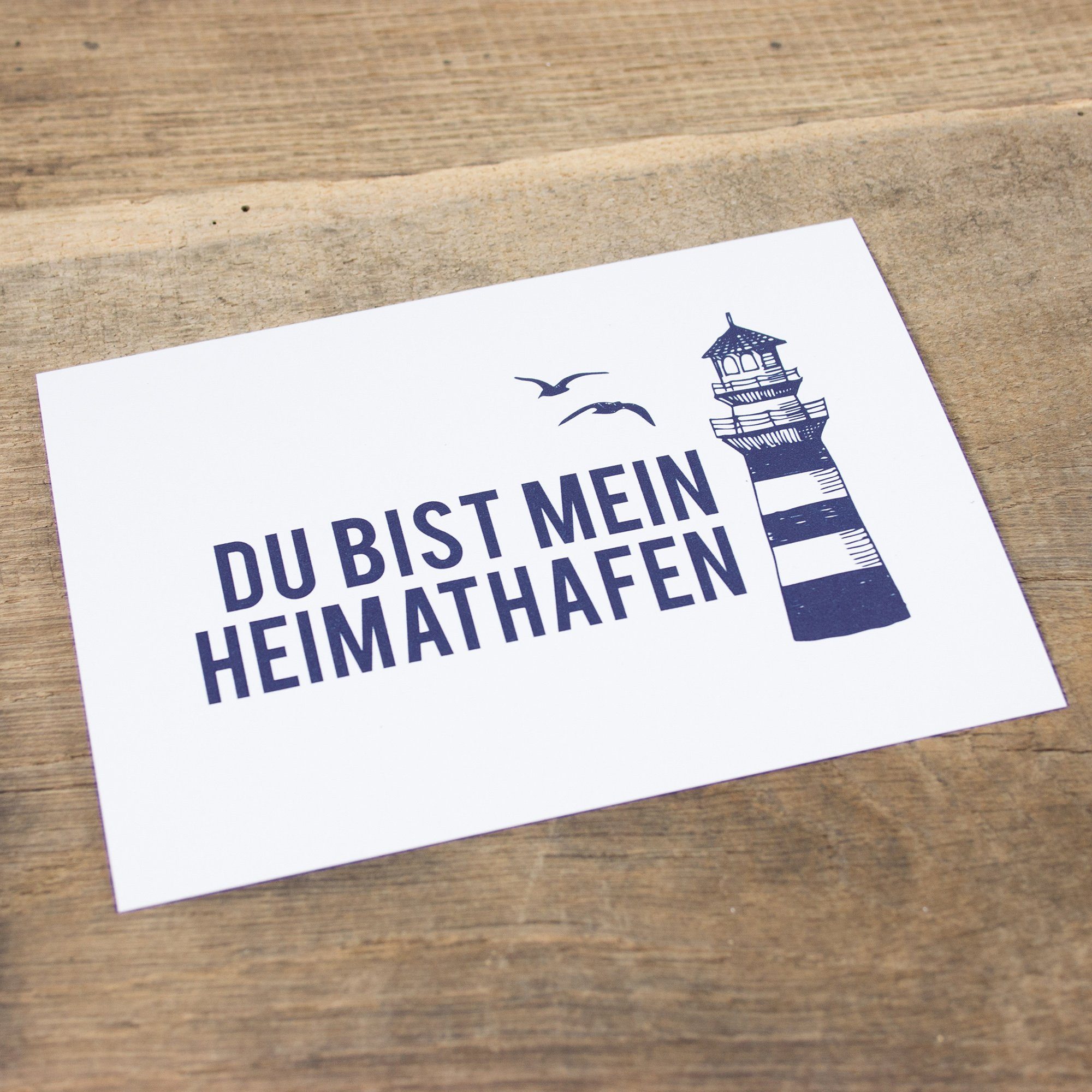 Bow & Hummingbird Postkarte Postkarte Heimathafen, 100 % Recyclingpapier