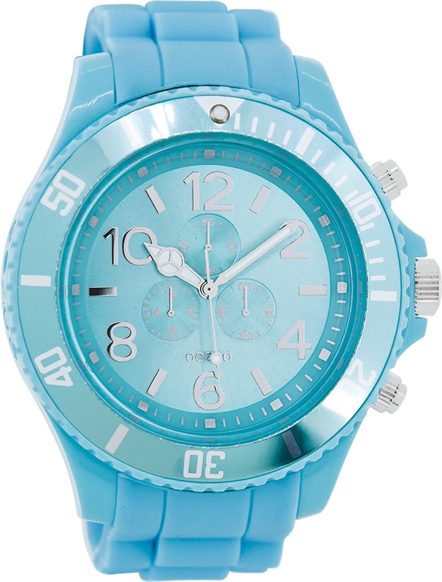 Quarzuhr Oozoo Herren Armbanduhr hellblau Analog