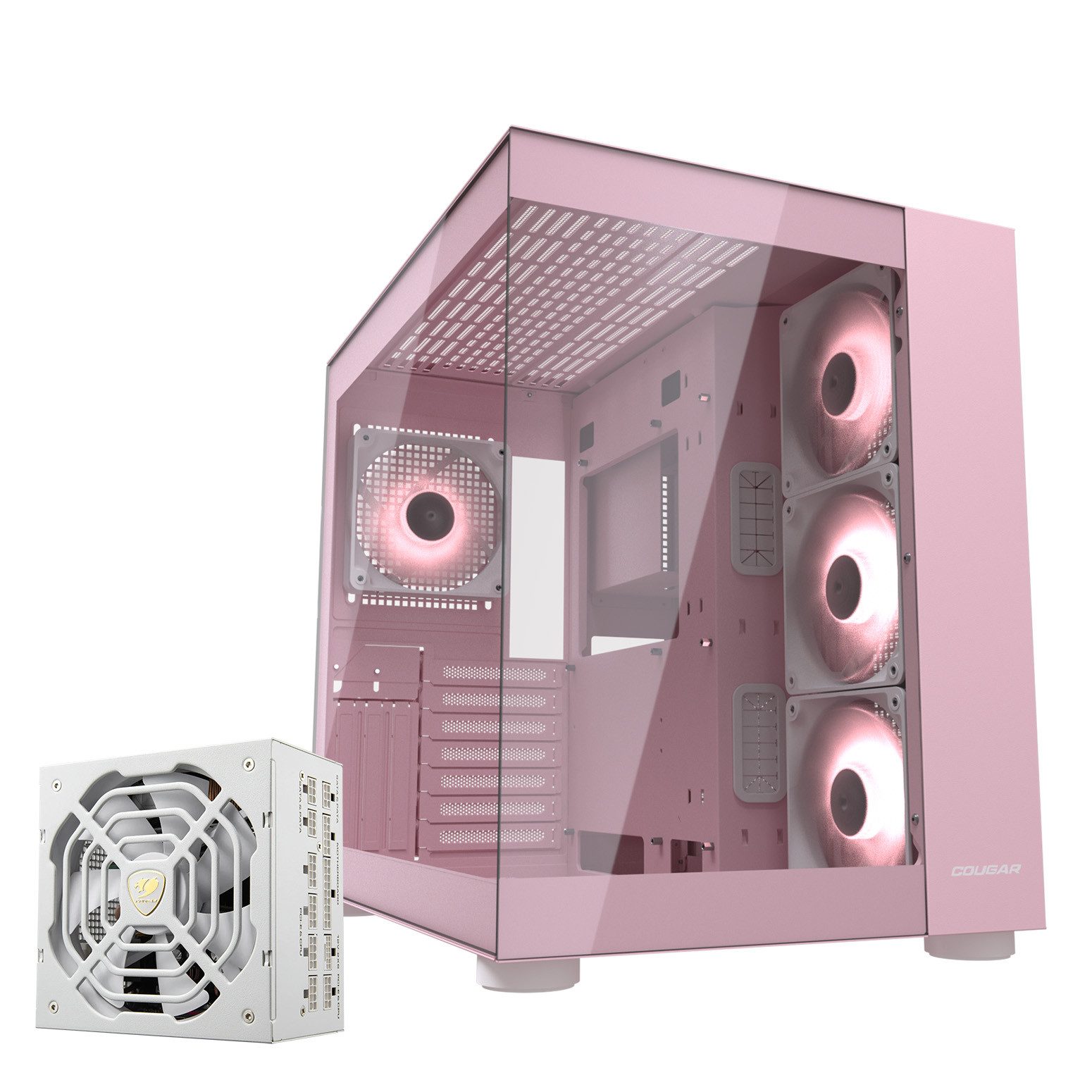 Cougar Gaming-Gehäuse FV150, Midi-Tower, USB/Audio, 2x USB 3.0, 1x USB 3.2 Gen2 Type-C, Netzteil GR 1000 80+ Gold vorinstalliert