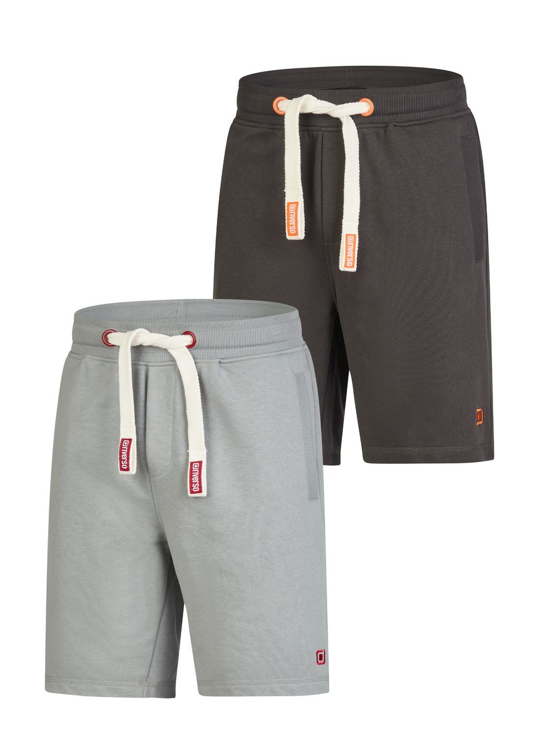riverso Sweatshorts Herren Sportshorts RIVBrian 2er Pack Regular Fit (Vorteilspack) Bermudashort mit Kordelzug
