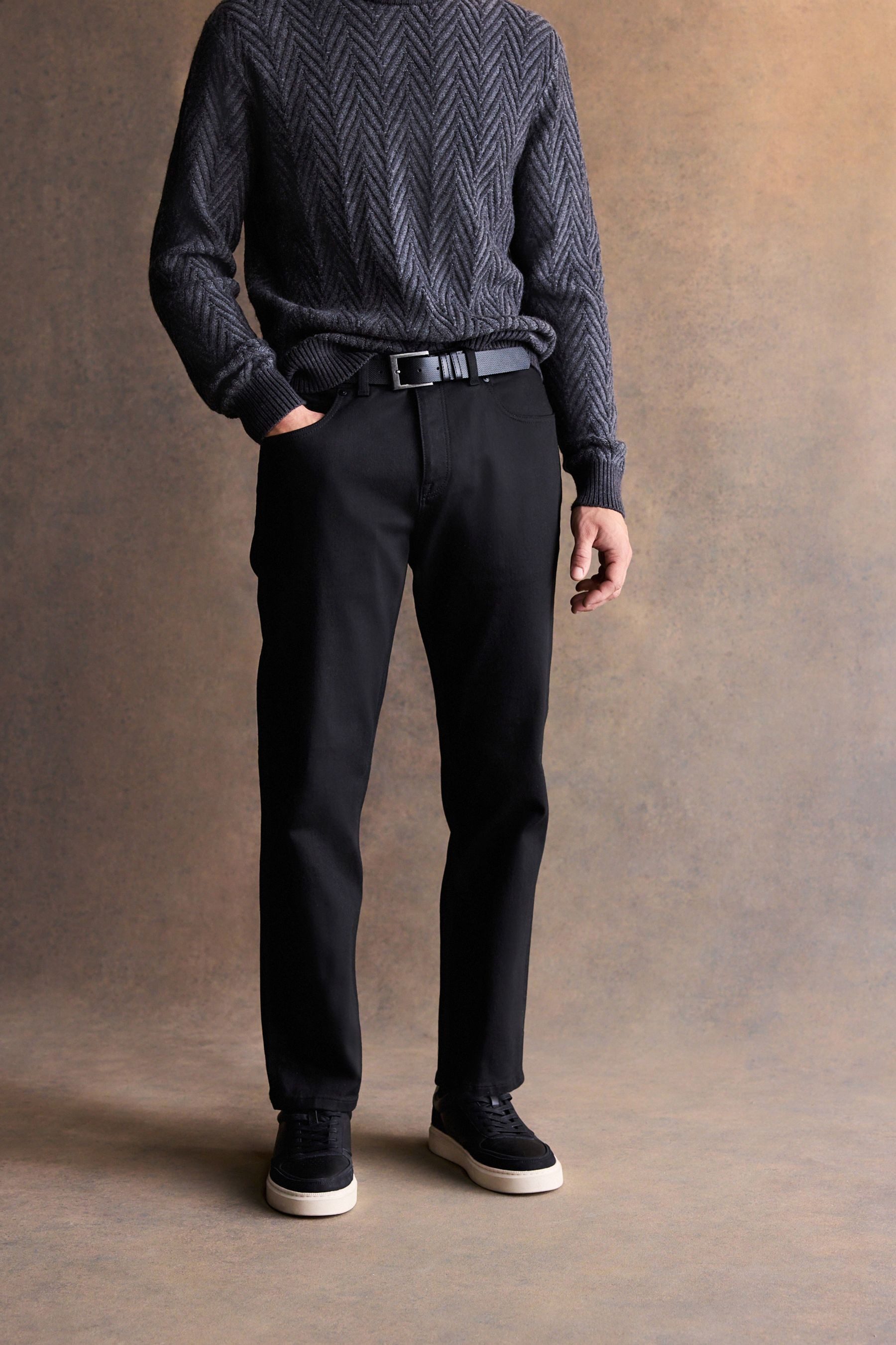 Next Straight-Jeans Jeans mit Gürtel (2-tlg)