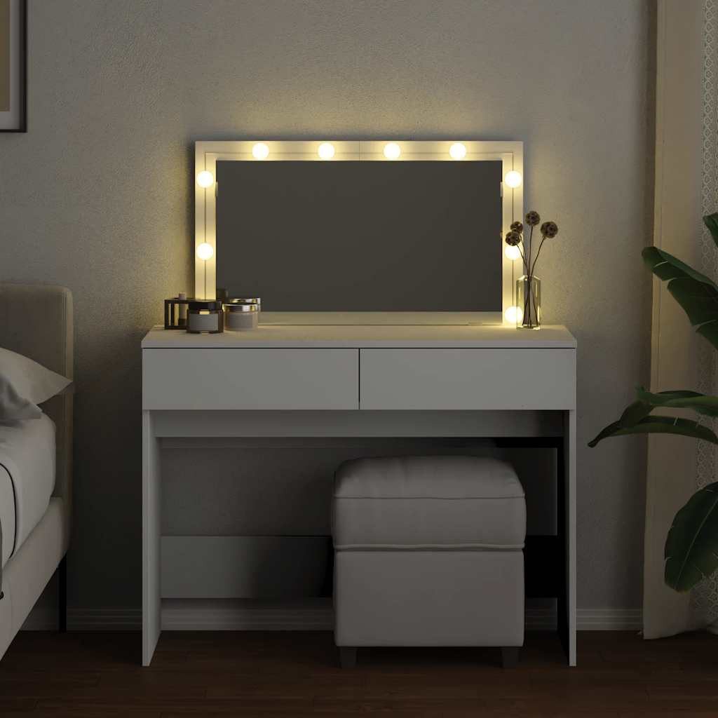 vidaXL Schminktisch Schminktisch mit LED-Beleuchtung Weiß 100x40x120 cm (1-St)