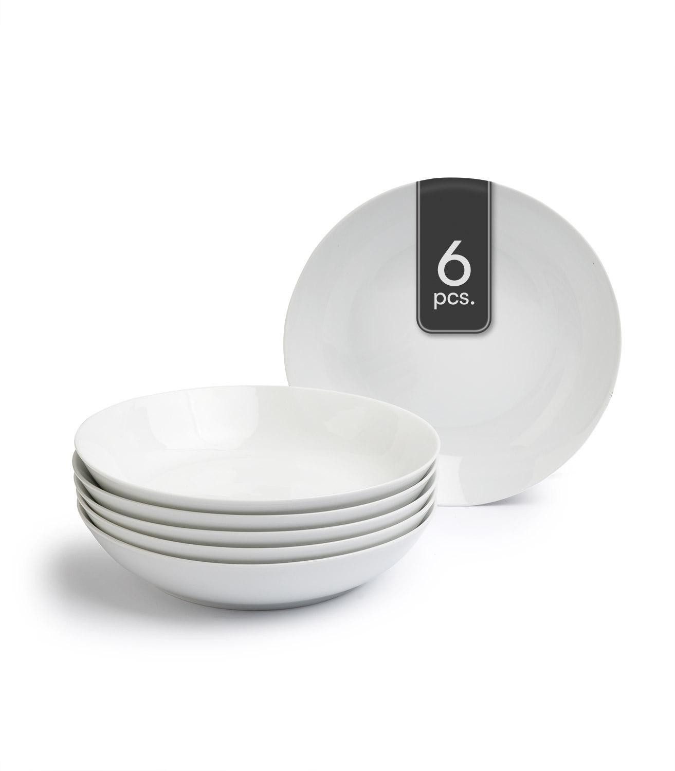 Home4You Suppenteller 6er Set, Weiß, Ø 20 cm