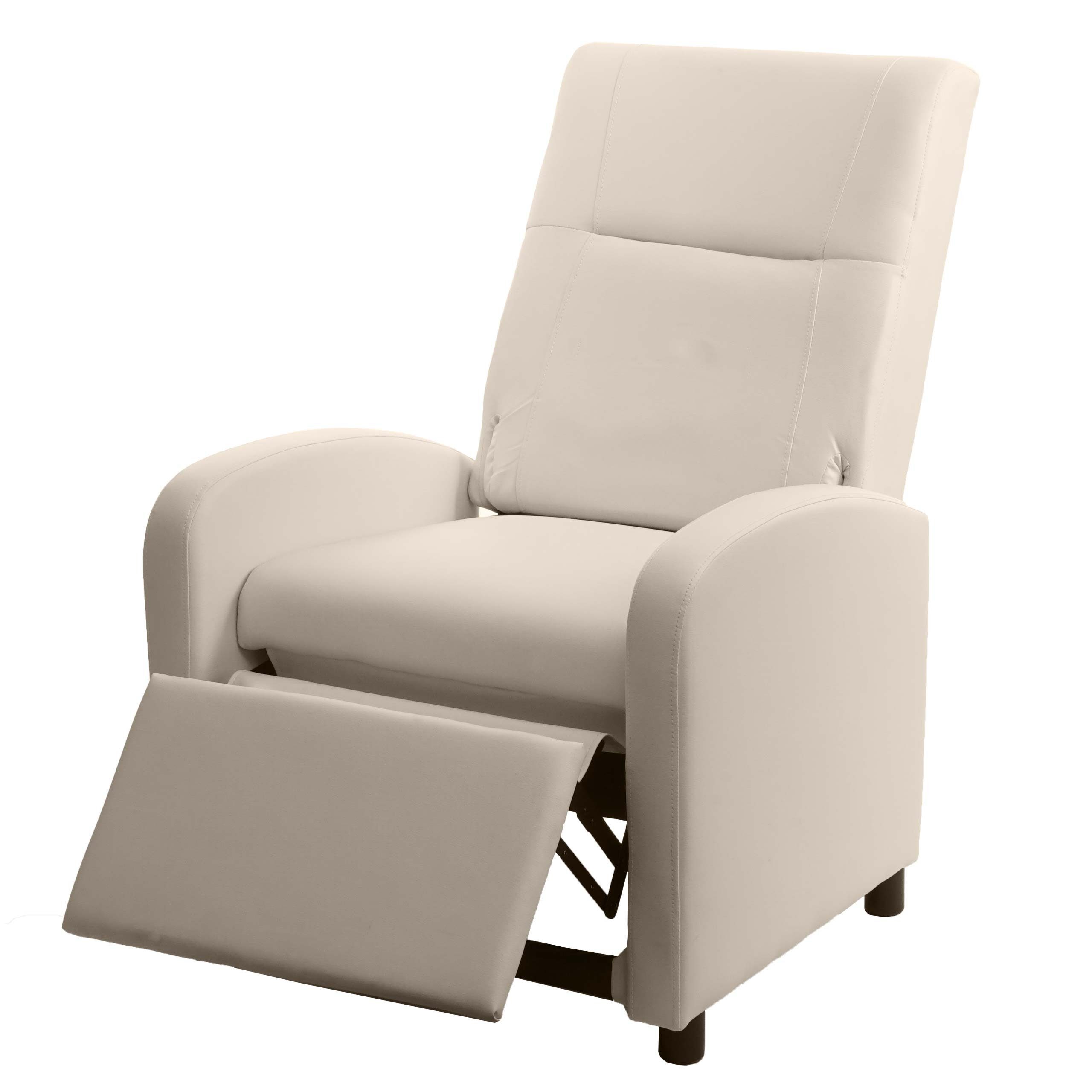 MCW TV-Sessel MCW-H18, Synchrone Verstellung der Rücken- und Fußlehne, Synchrone Verstellung der Rücken- und Fußlehne, Klappbare Rückenlehne cream