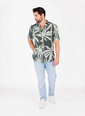 Key Largo Langarmhemd Herren Hemd MSH PALMS Regular Fit Kurzarm (1-tlg)