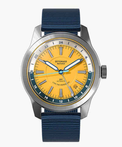 DETOMASO Automatikuhr WORLD EXPLORER AUTOMATIC SILVER YELLOW