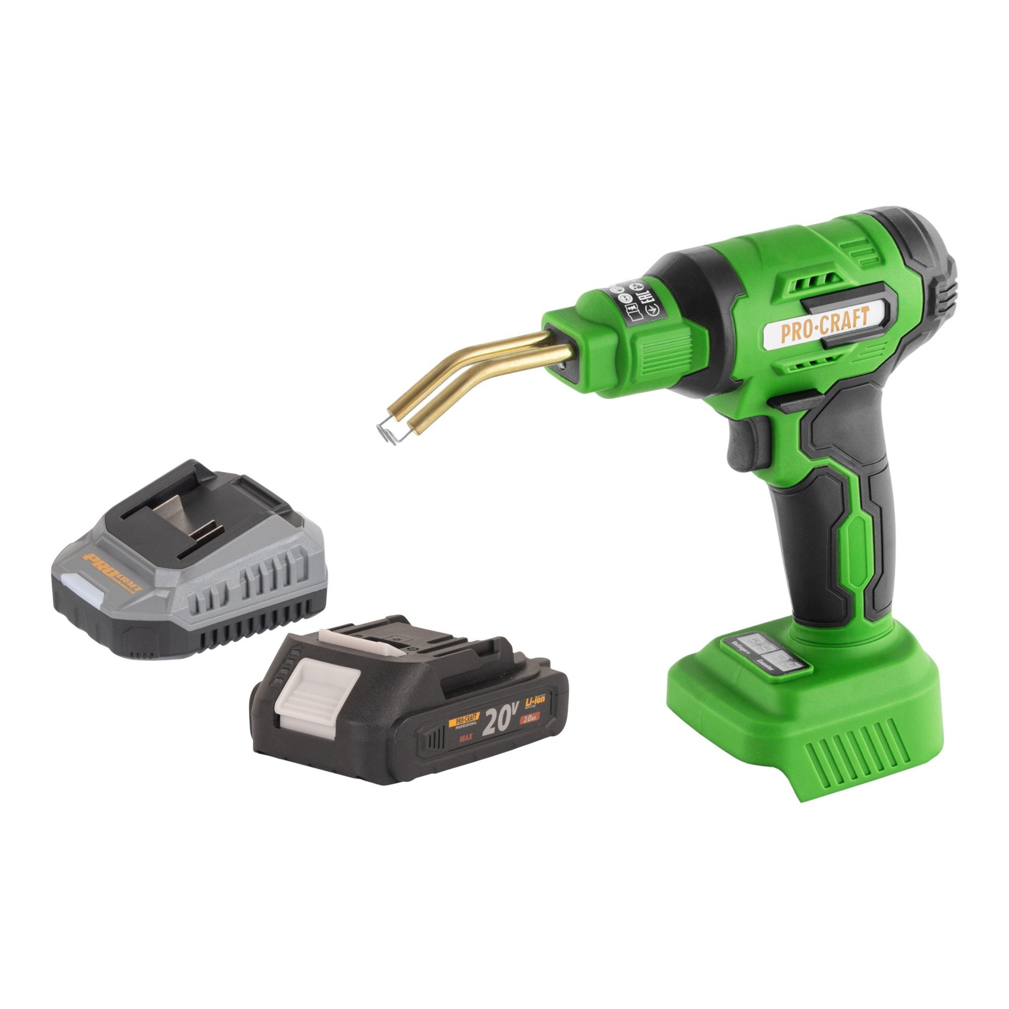 PRO CRAFT Elektroschweißgerät CS40-bb Schweißgerät 20 V 600 °C + 1x Akku 2,0Ah + Lader + Koffer