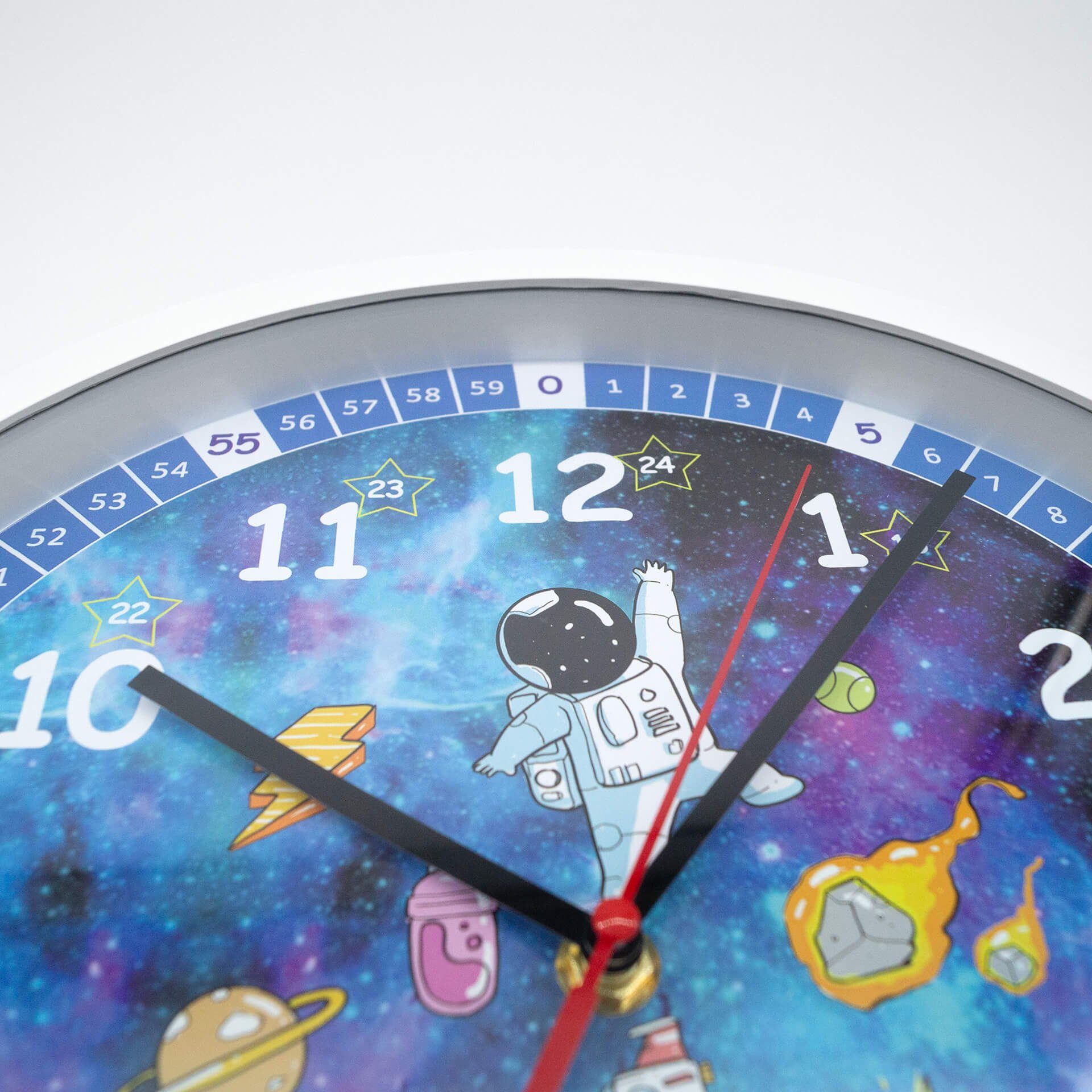 K&L Wall Art Wanduhr Kinder Lernuhr Kinderzimmer Wanduhr Uhrzeit lesen lernen (lautlose Kinderuhr mit Quarz Uhrwerk ohne Ticken)