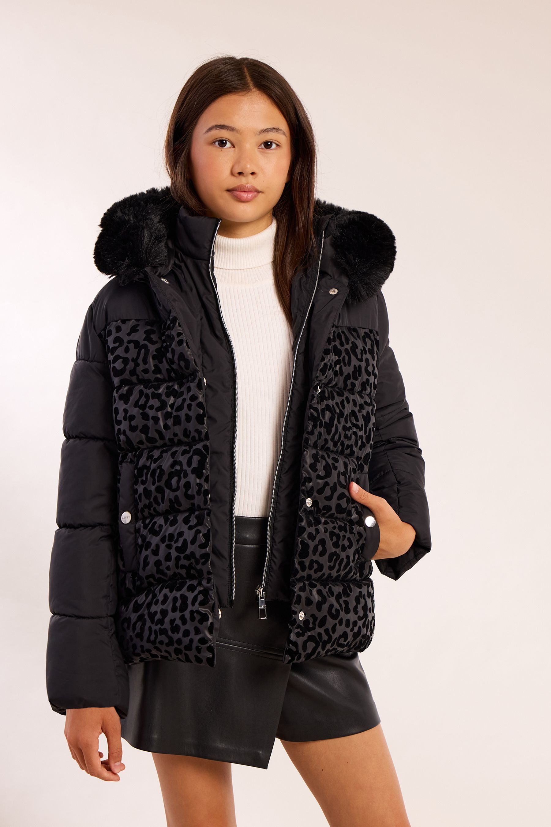 LIPSY Steppmantel Lipsy Wasserabweisender Puffer-Mantel mit Print (1-tlg)