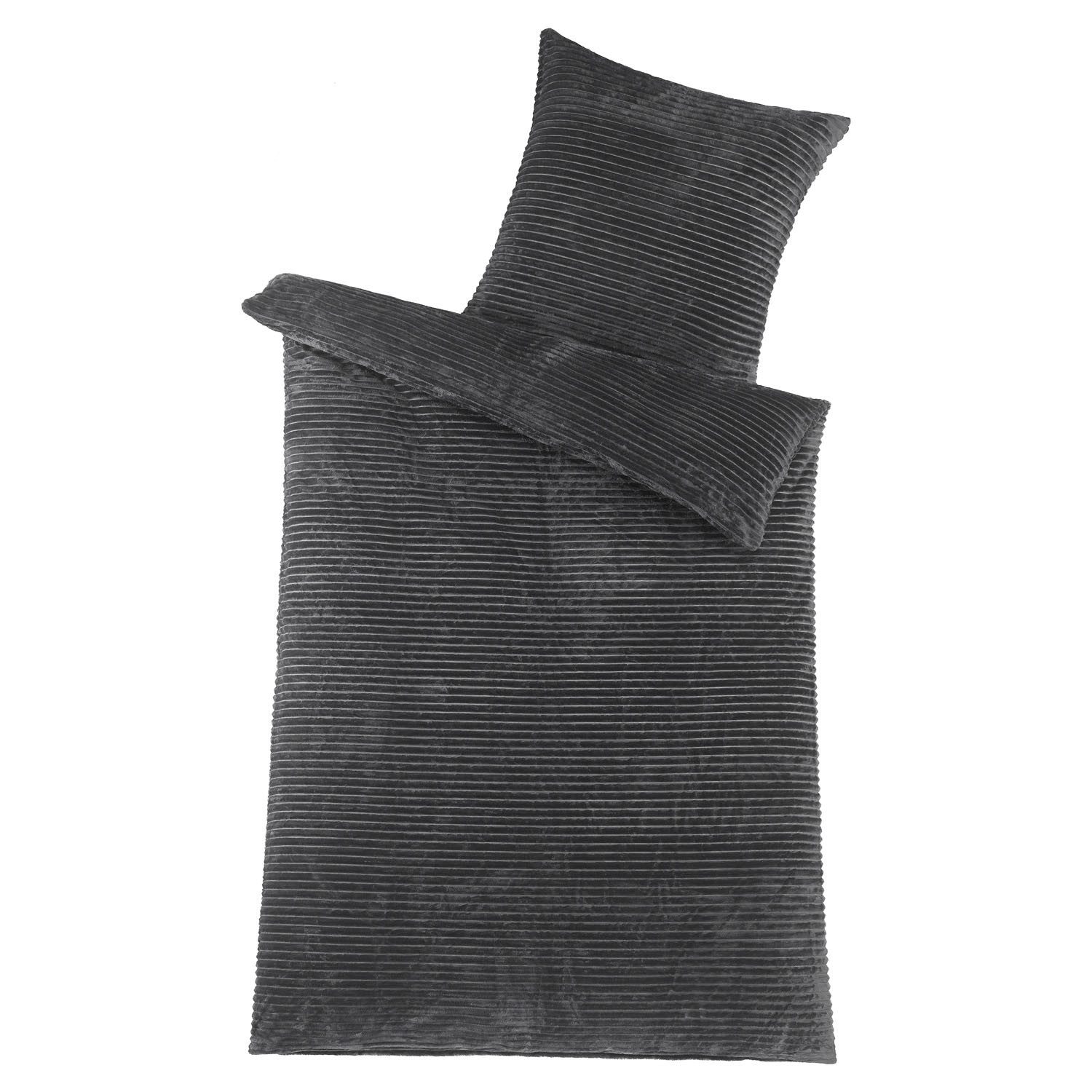 Holiday Heimtex Bettwäsche BIG CORD, 135 x 200 cm, Anthrazit, Cordoptik, Mi günstig online kaufen