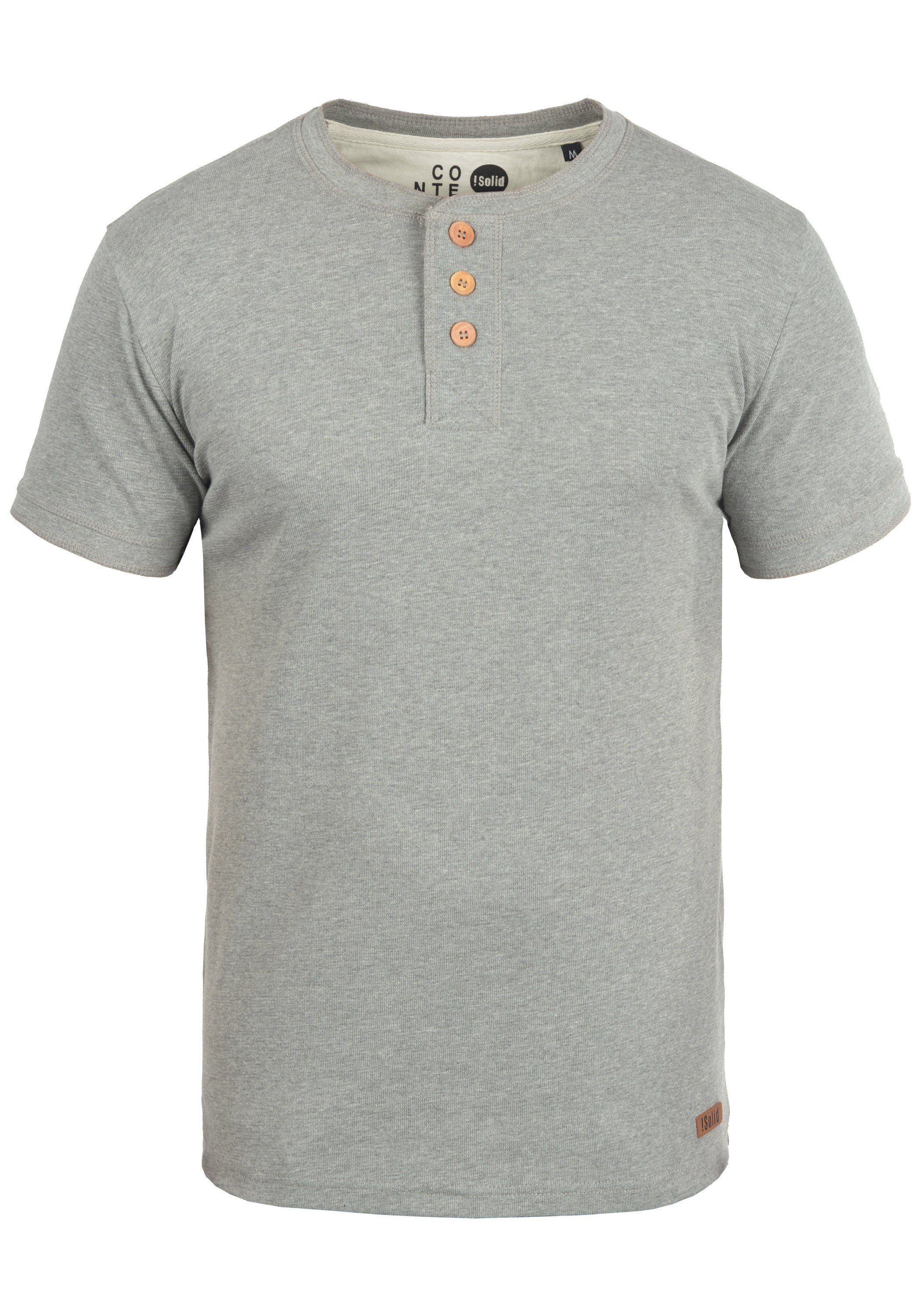 !Solid Rundhalsshirt SDToki Kurzarmshirt mit Knopfleiste