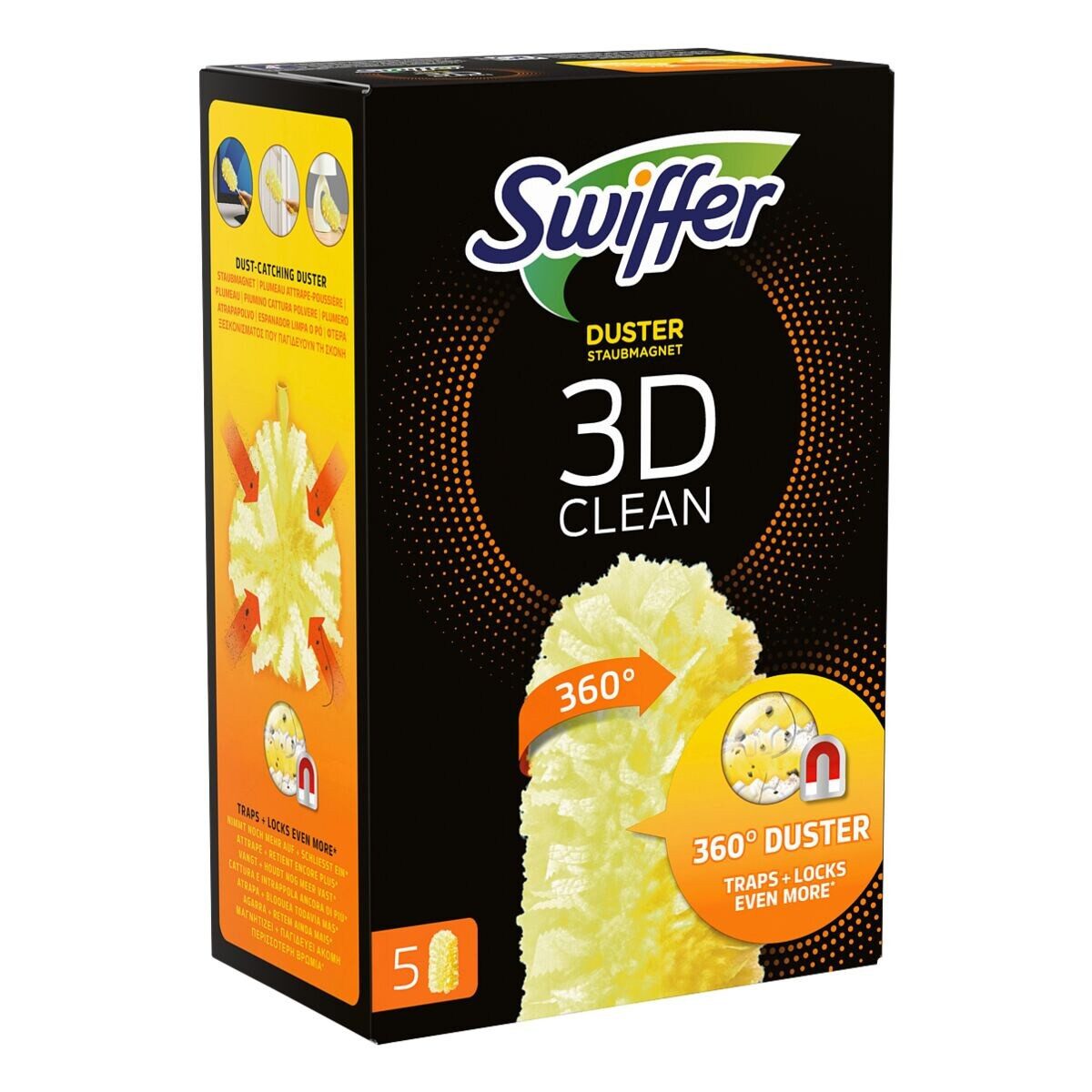 Swiffer Staubwischer 360°, 5er Nachfüllpack Staubmagnet-Tücher