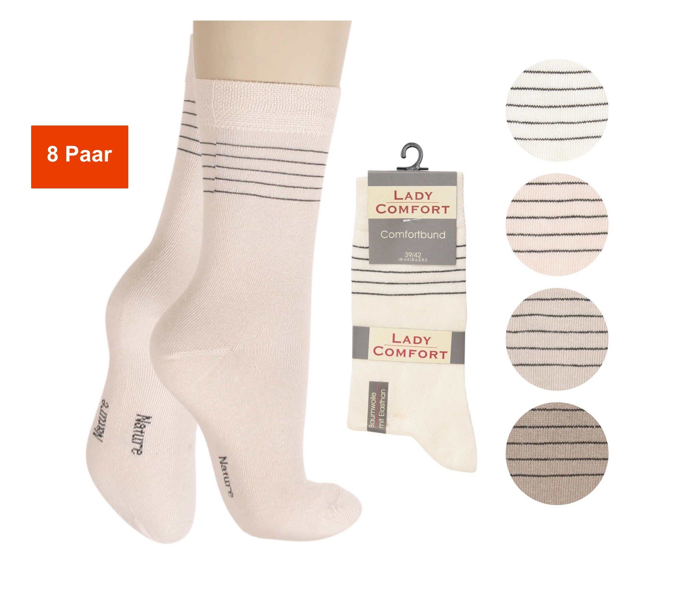 Wäsche/Bademode Socken Cocain underwear Socken Damen Socken atmungsaktiv hoher Tragekomfort (8-Paar) Vorteilspack