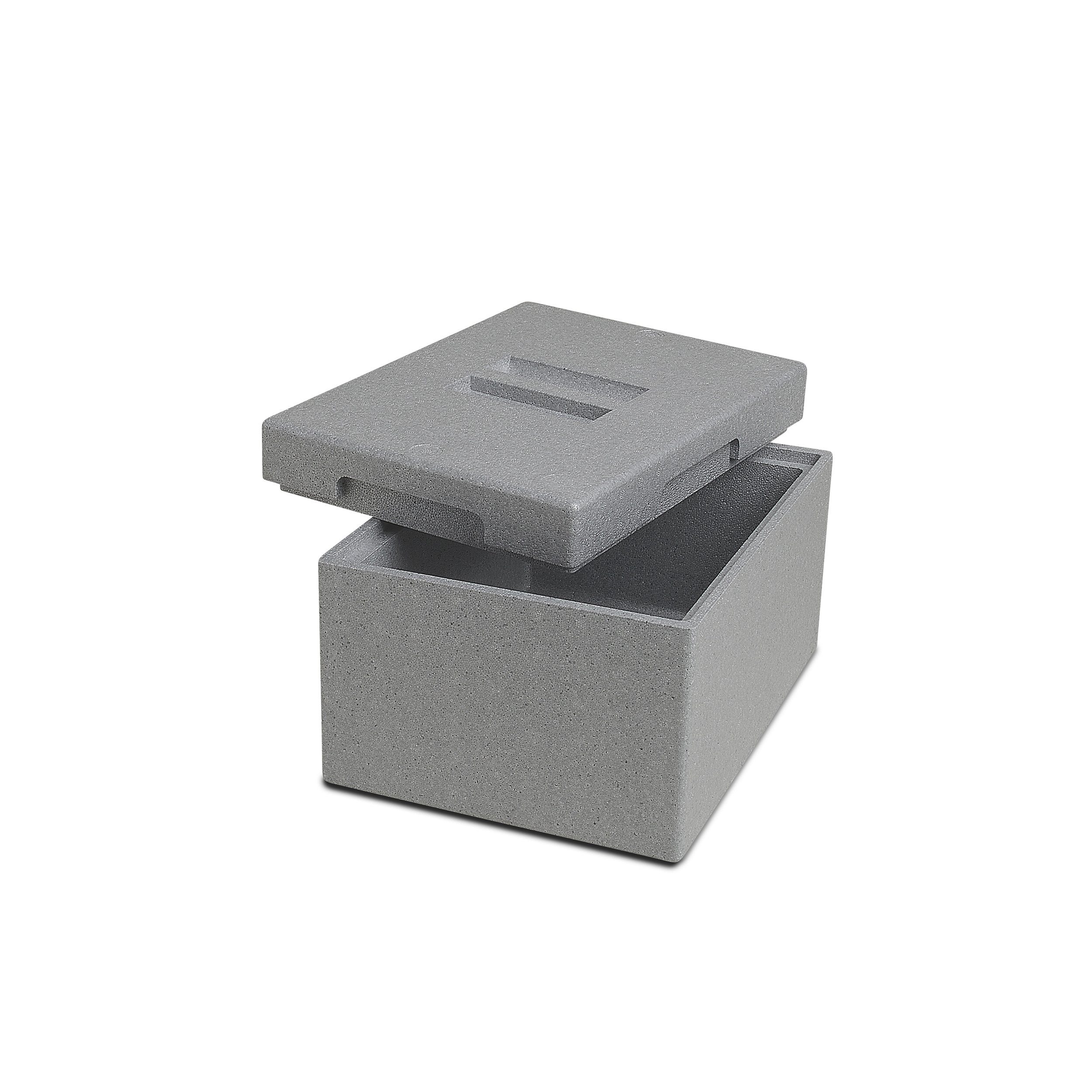 Climapor Kühlbox Styropor Transportbox mini, graue Thermobox EPS, 9 l - 1 Box, 9 l von Climapor