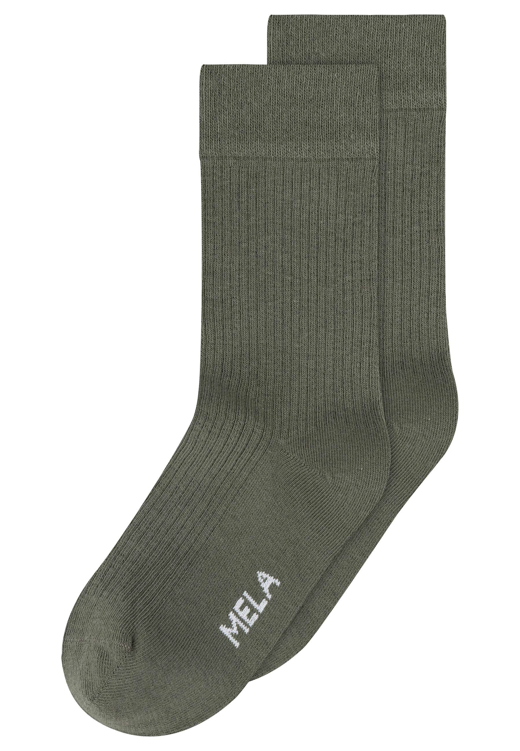 MELA Socken Gerippte Socken 2 Paare Frei von Polyester und Polyamid.