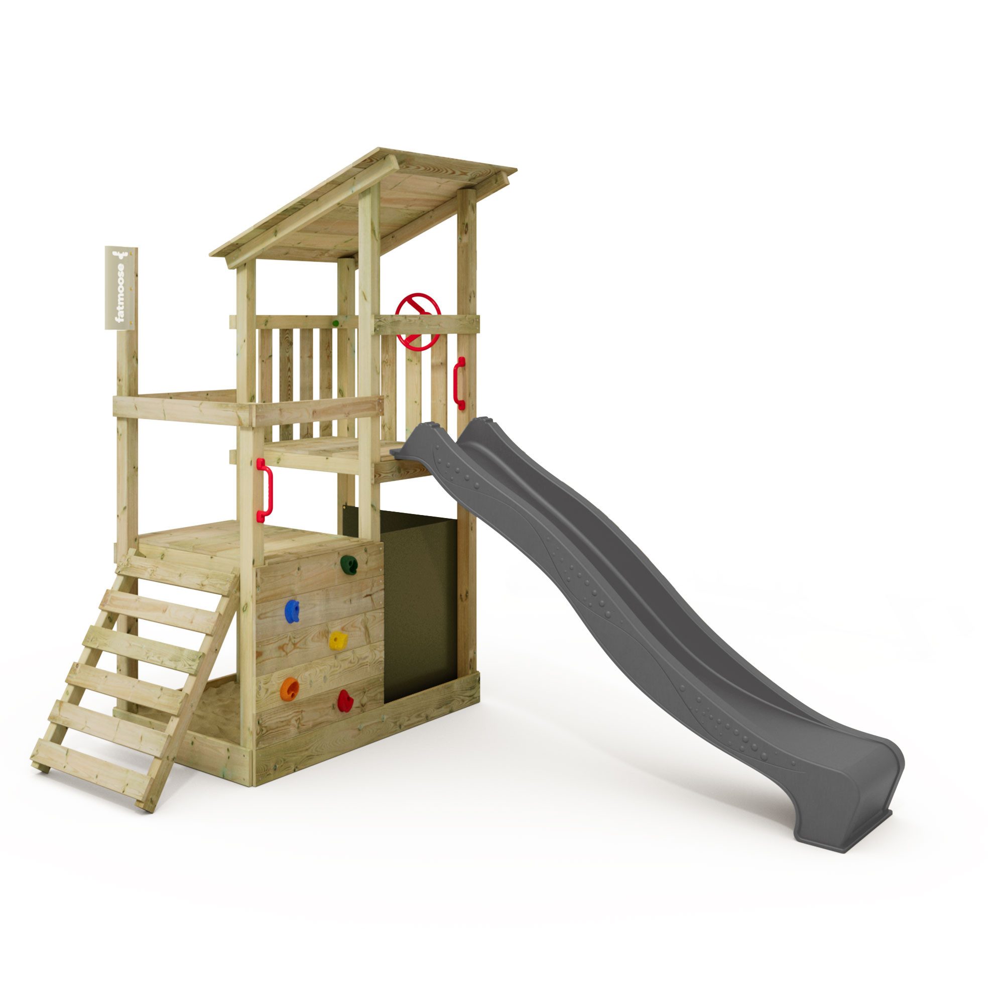 Spielturm FruityForest Fun – Spielturm mit Rutsche, Kletterwand & Sandkasten